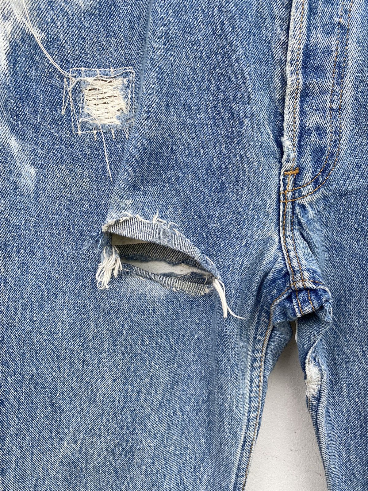 Levi's Vintage Levis 501 distessed painted custom jeans Size US 28 / EU 44 - 14 Thumbnail