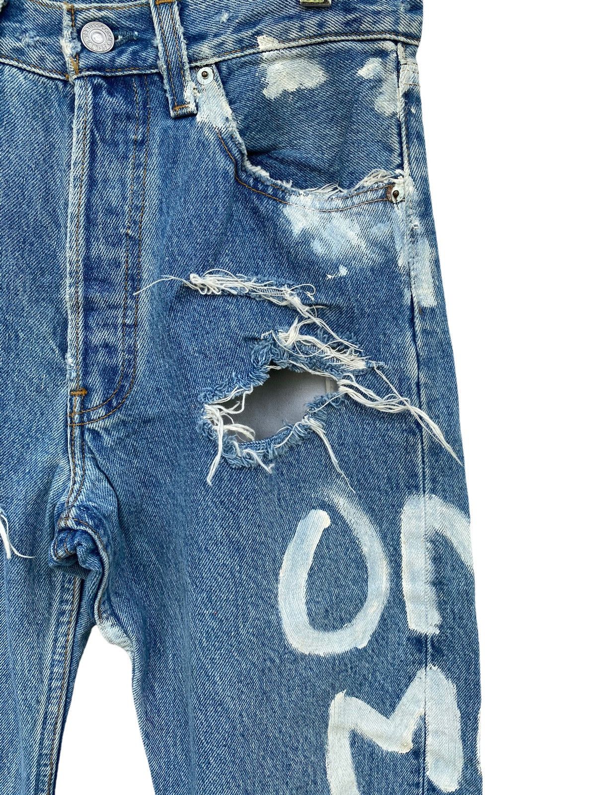 Levi's Vintage Levis 501 distessed painted custom jeans Size US 28 / EU 44 - 6 Thumbnail