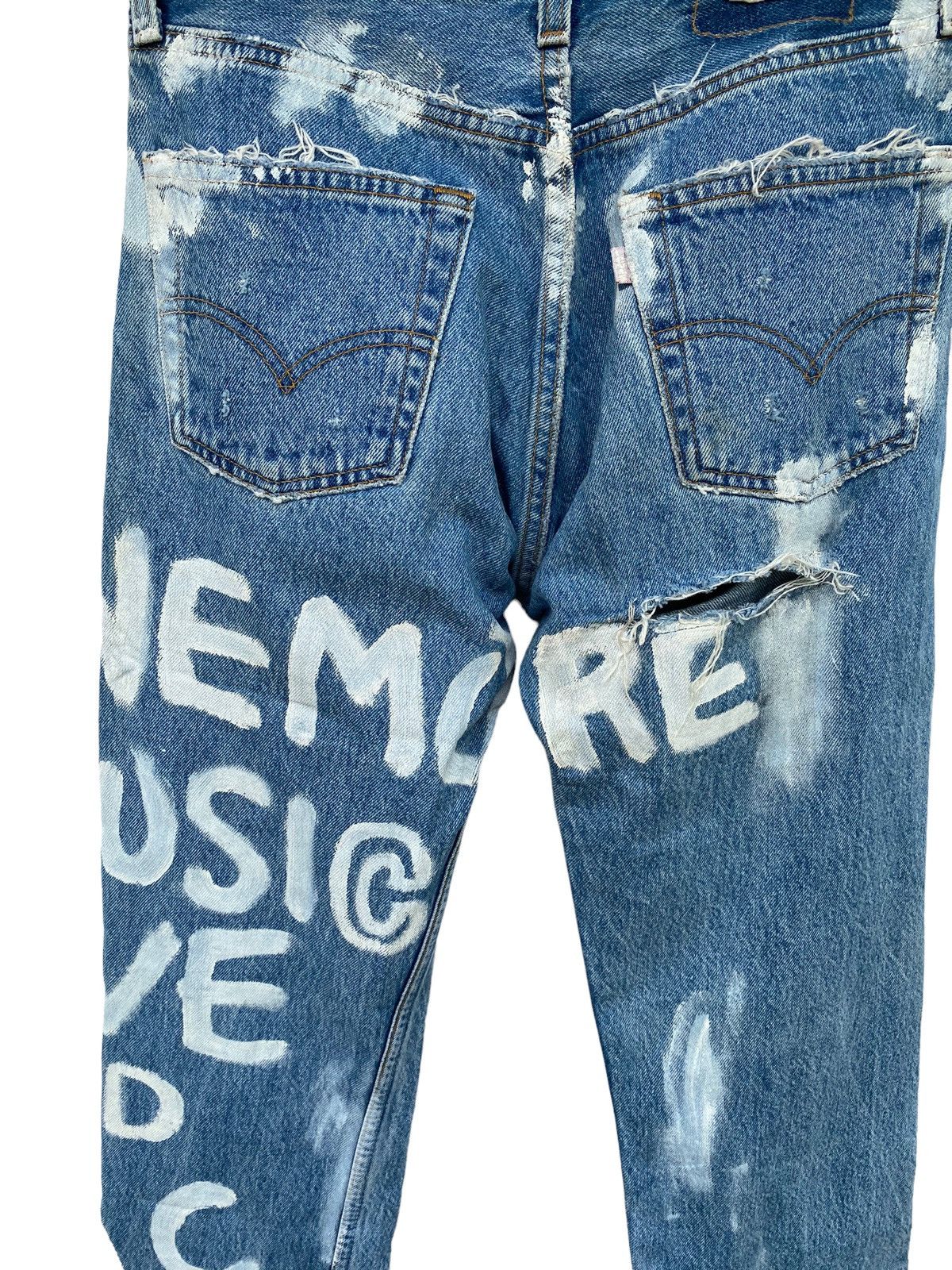 Levi's Vintage Levis 501 distessed painted custom jeans Size US 28 / EU 44 - 12 Thumbnail