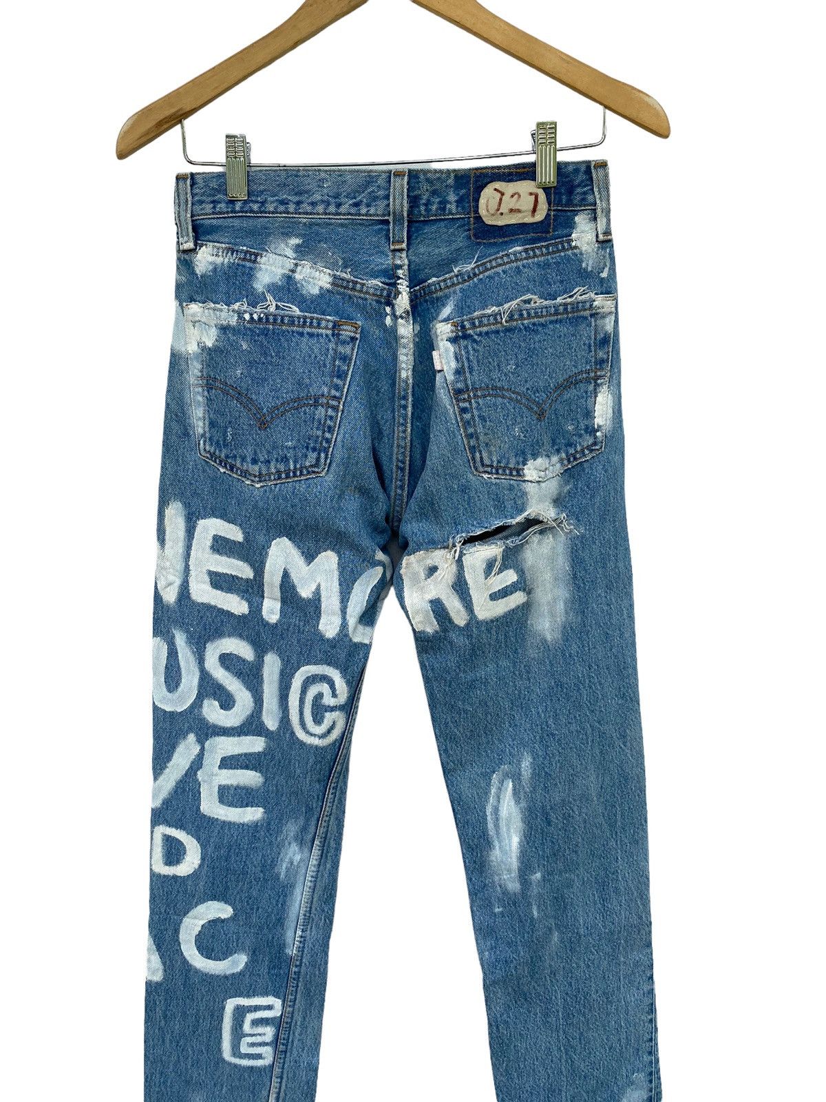 Levi's Vintage Levis 501 distessed painted custom jeans Size US 28 / EU 44 - 2 Thumbnail
