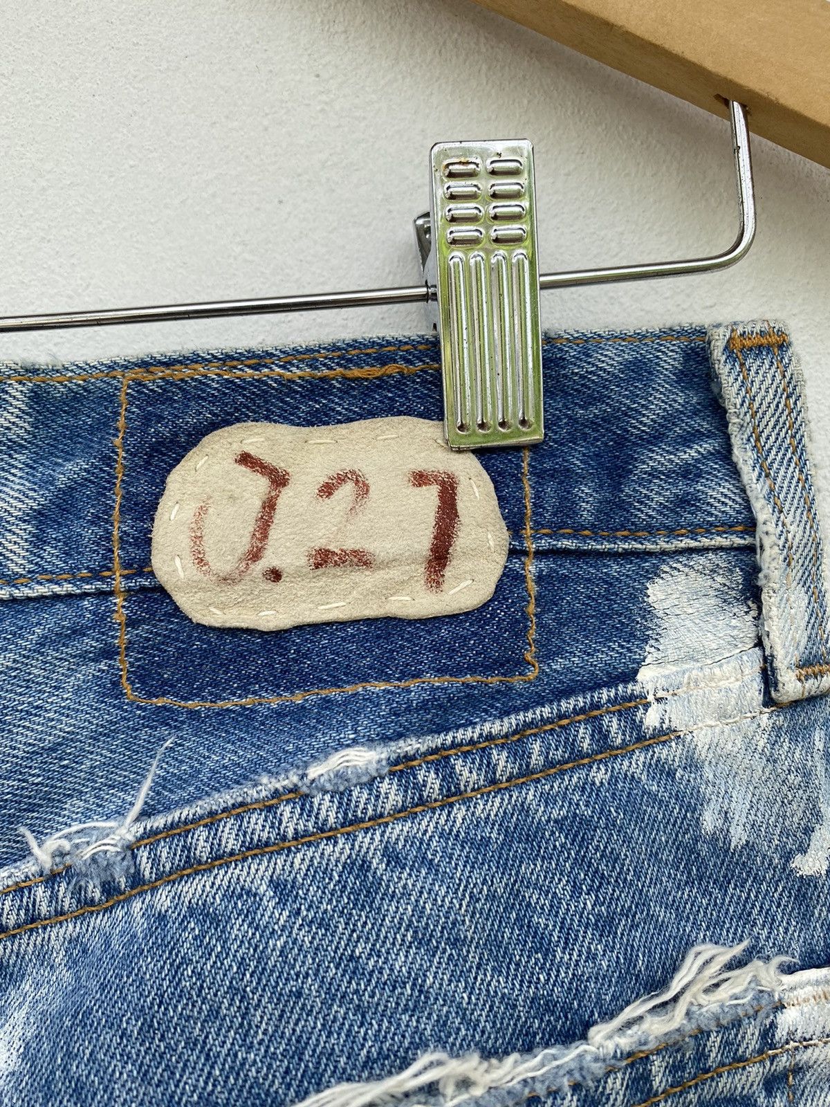Levi's Vintage Levis 501 distessed painted custom jeans Size US 28 / EU 44 - 18 Thumbnail
