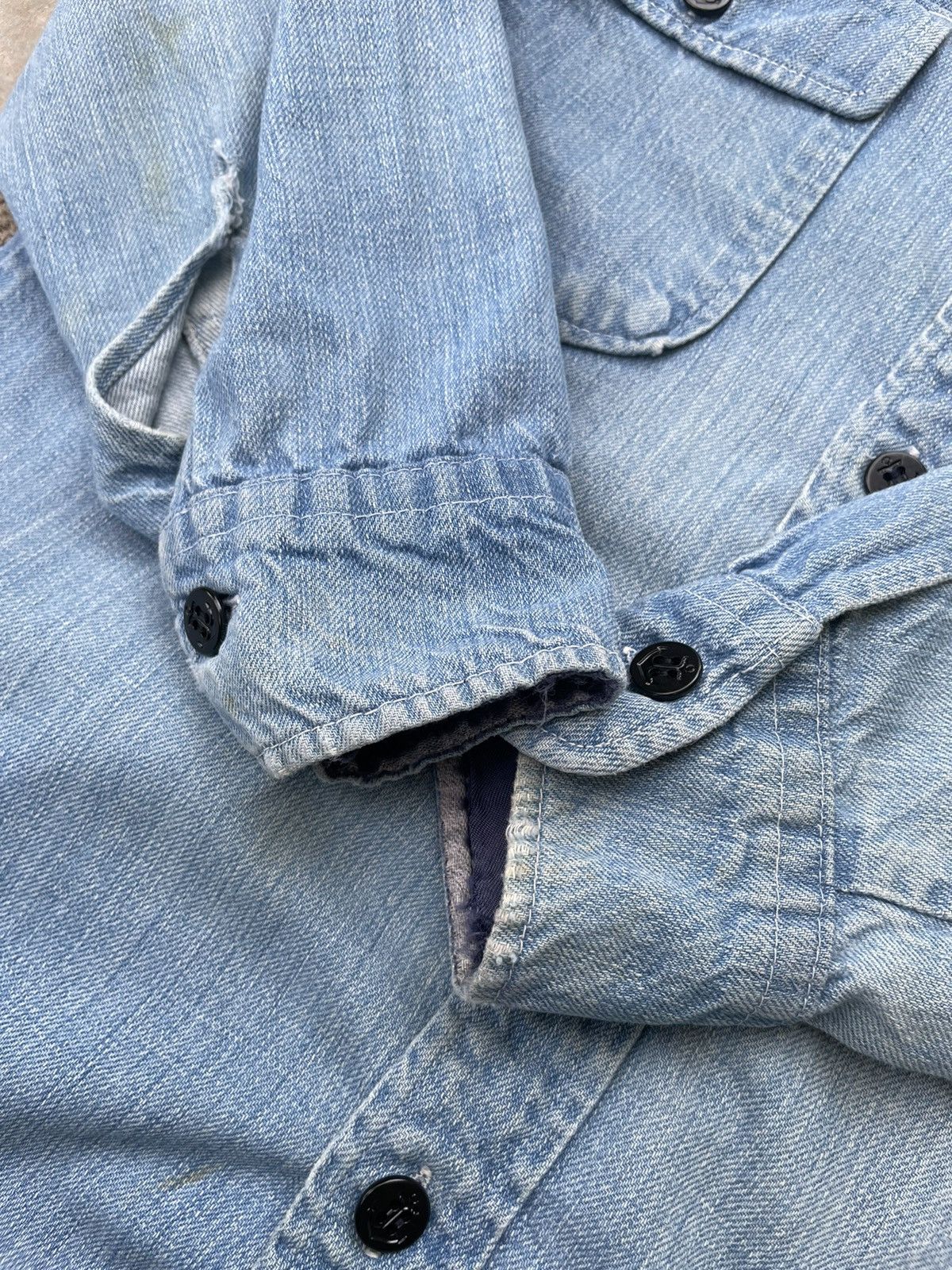 If Six Was Nine Vintage USN Denim Work Shirt Size US M / EU 48-50 / 2 - 13 Thumbnail