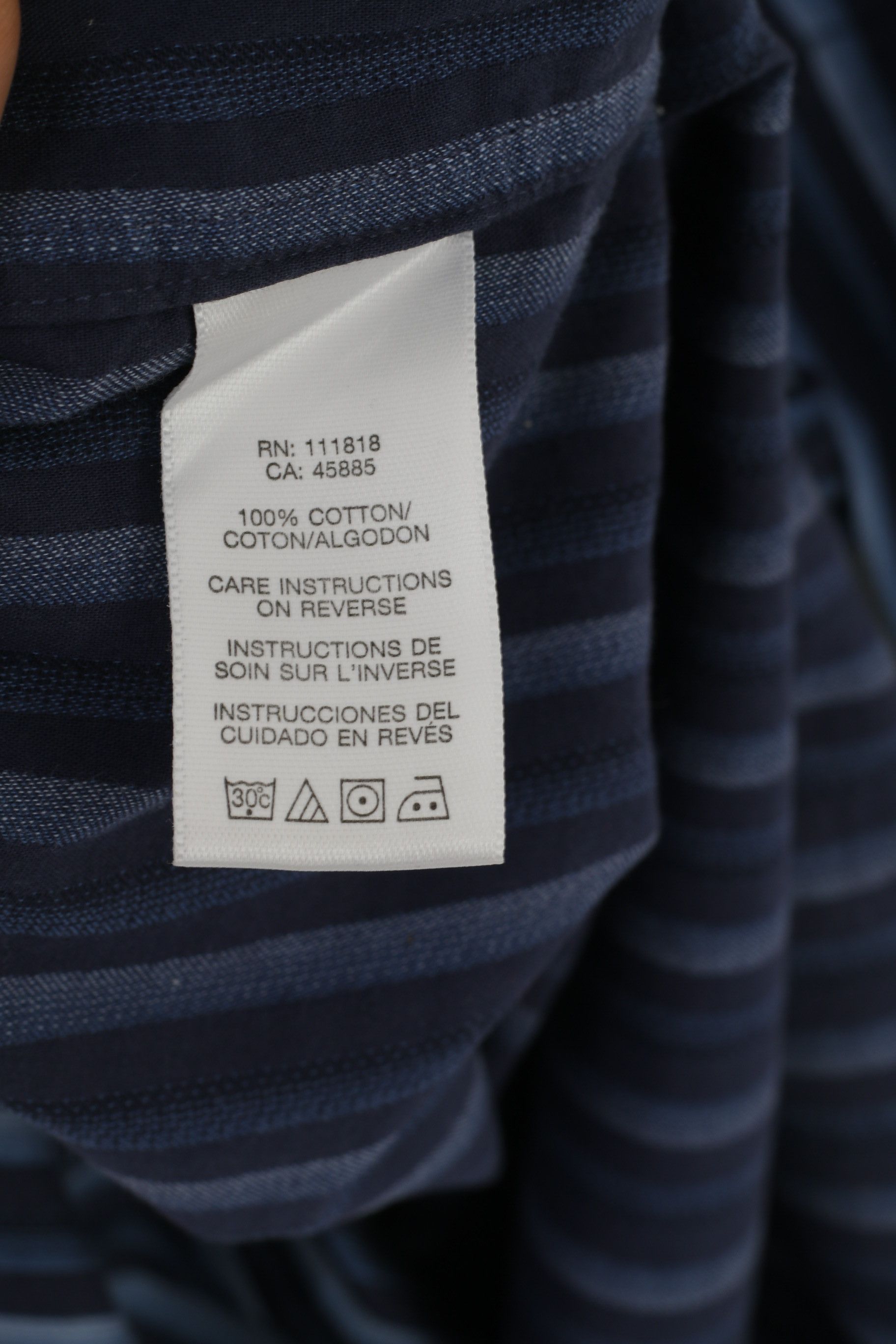 Michael Kors Michael Kors Men XL Casual Shirt Navy Striped 7389 Size US XL / EU 56 / 4 - 6 Thumbnail