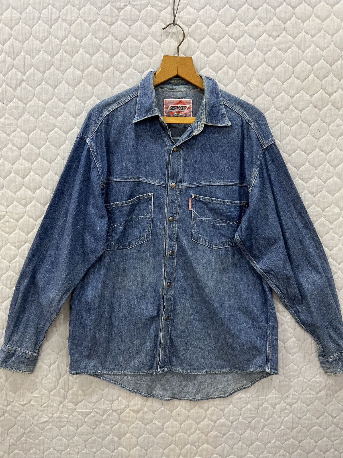 Japanese Brand (Gg). ZIPPERS DENIM COLAR SHIRTS Size US L / EU 52-54 / 3 - 1 Thumbnail