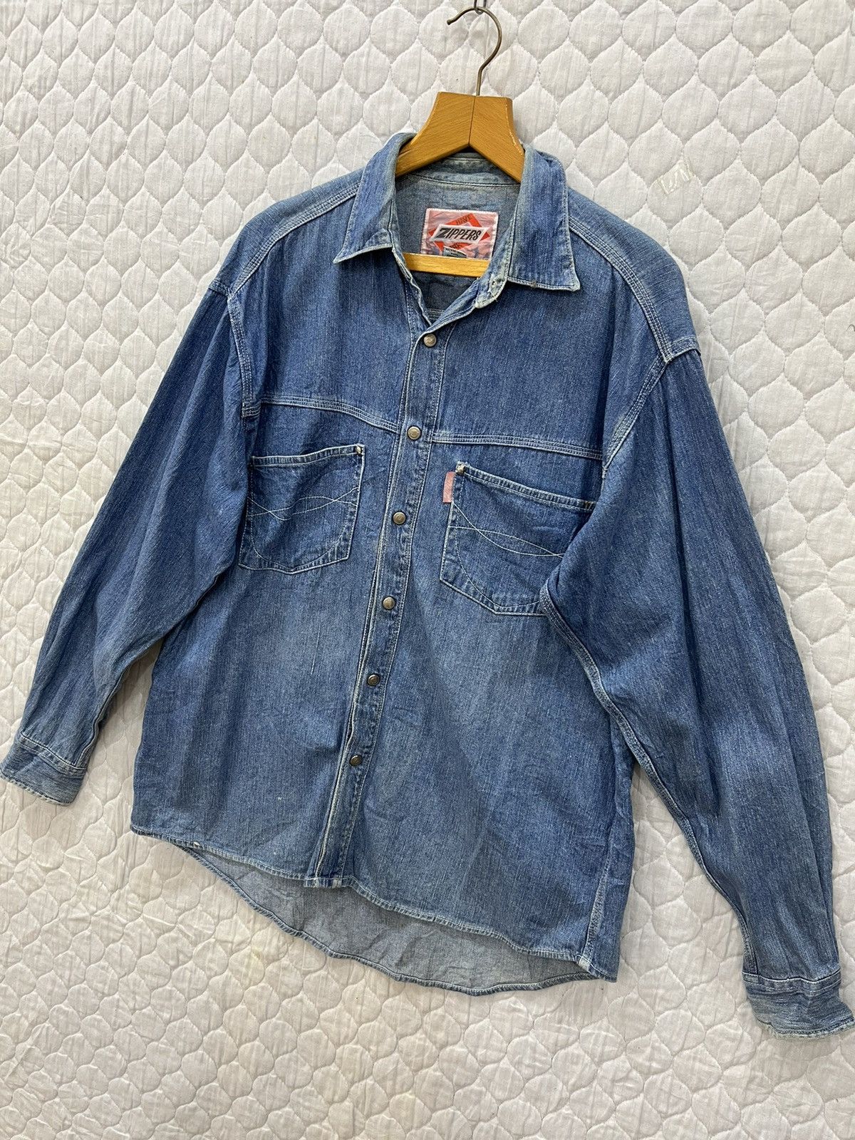 Japanese Brand (Gg). ZIPPERS DENIM COLAR SHIRTS Size US L / EU 52-54 / 3 - 4 Thumbnail