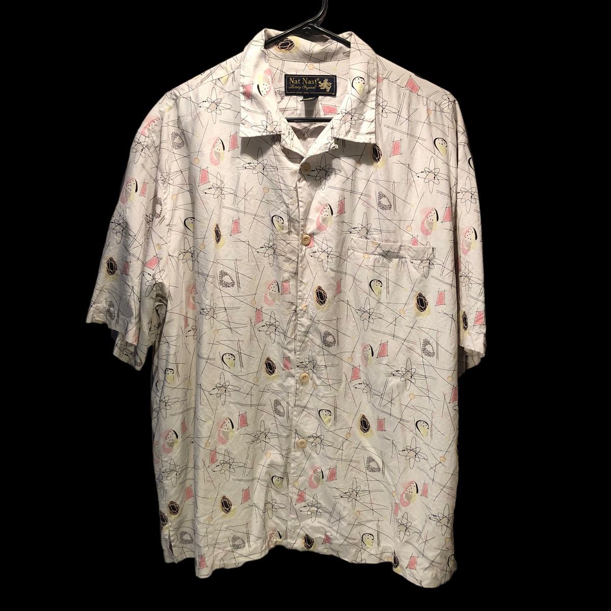 Vintage Nat Nast Abstract Atom Camp Collar Button Up Sz L