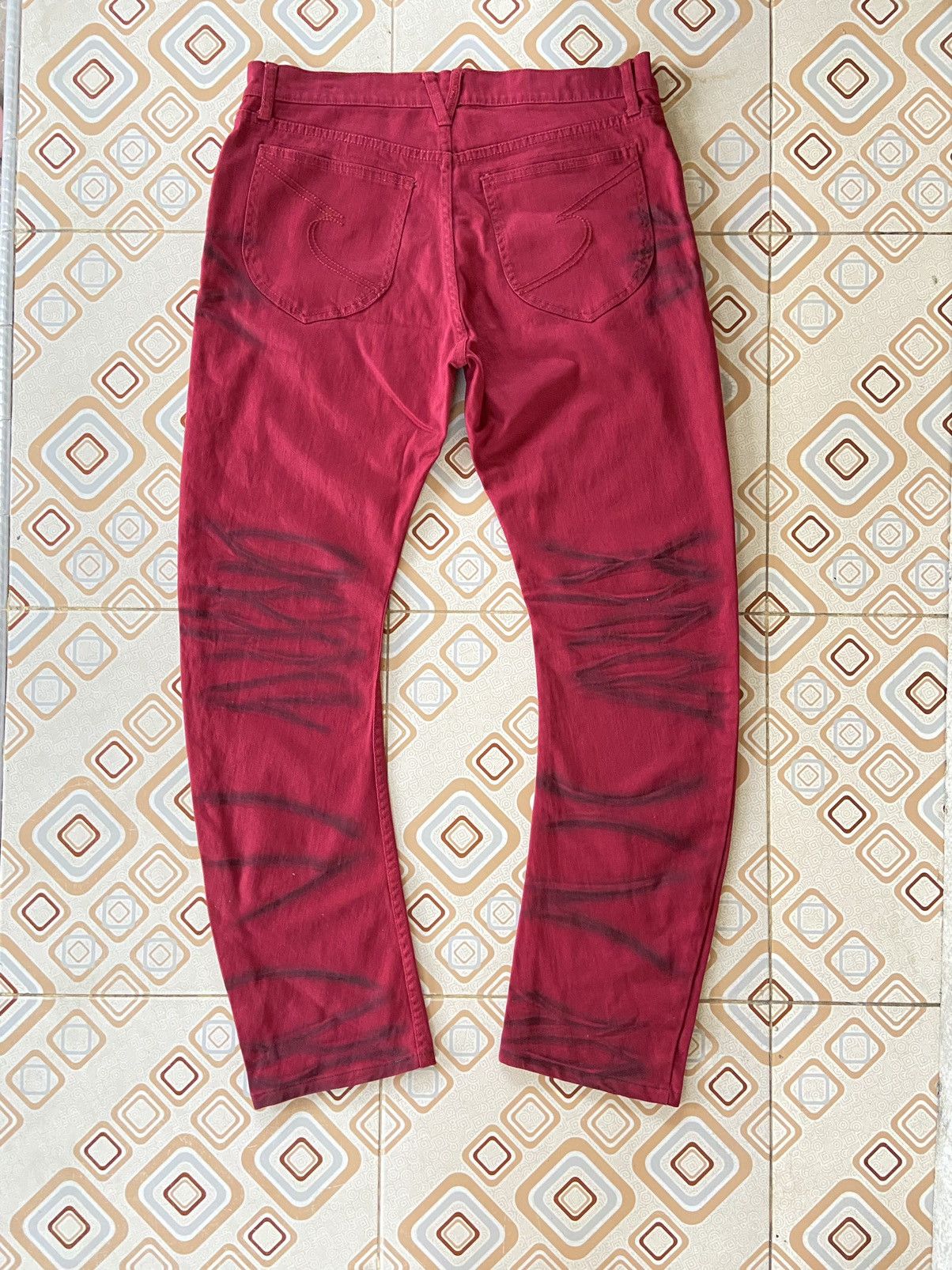 Japanese Brand Semantic Design Curve Red Jeans Size US 35 - 7 Thumbnail