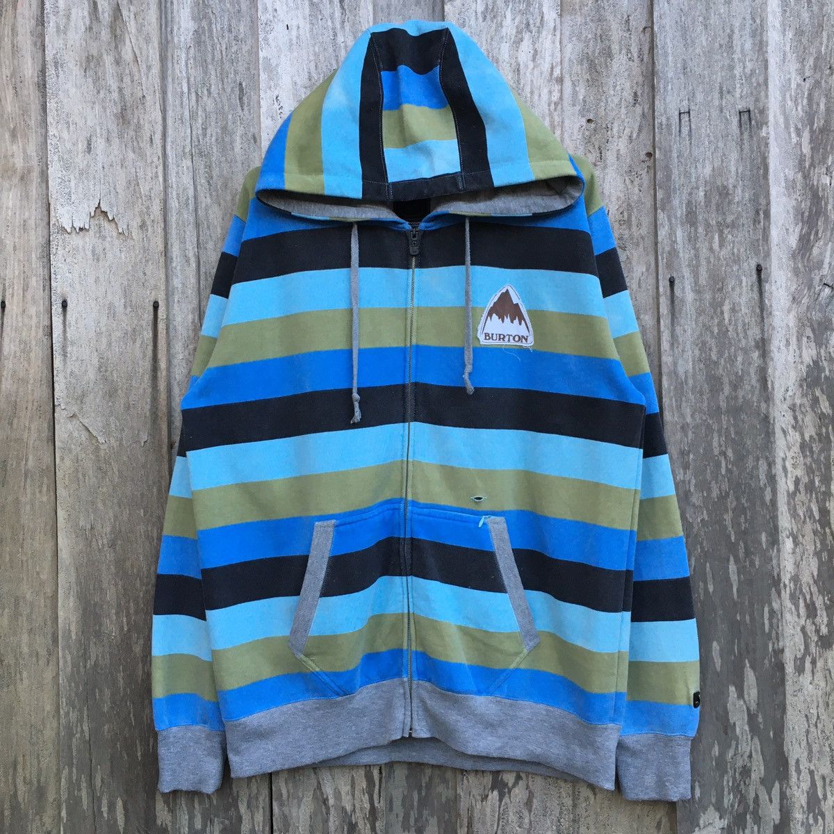 Burton × Vintage Vintage Burton Snowboarding Striped Hoodie Size US L / EU 52-54 / 3 - 1 Thumbnail