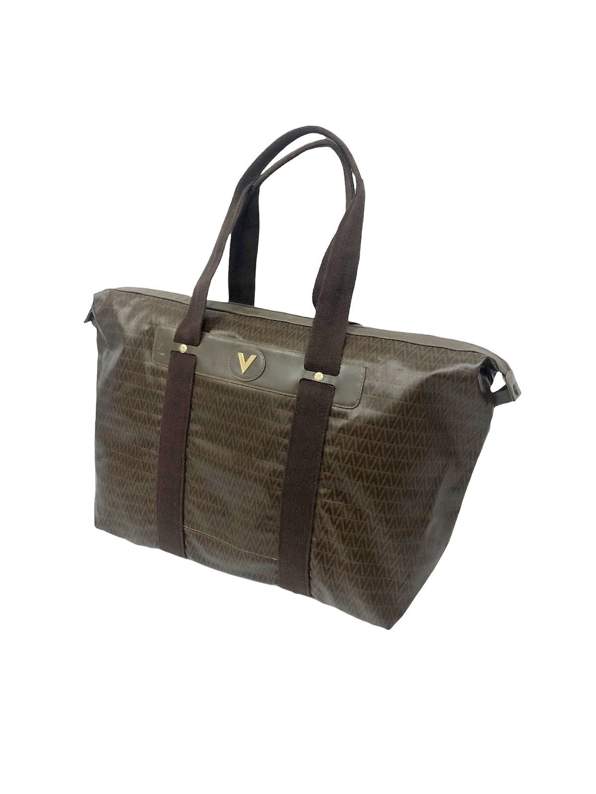80's Vintage Mario Valentino monogram large carry bag