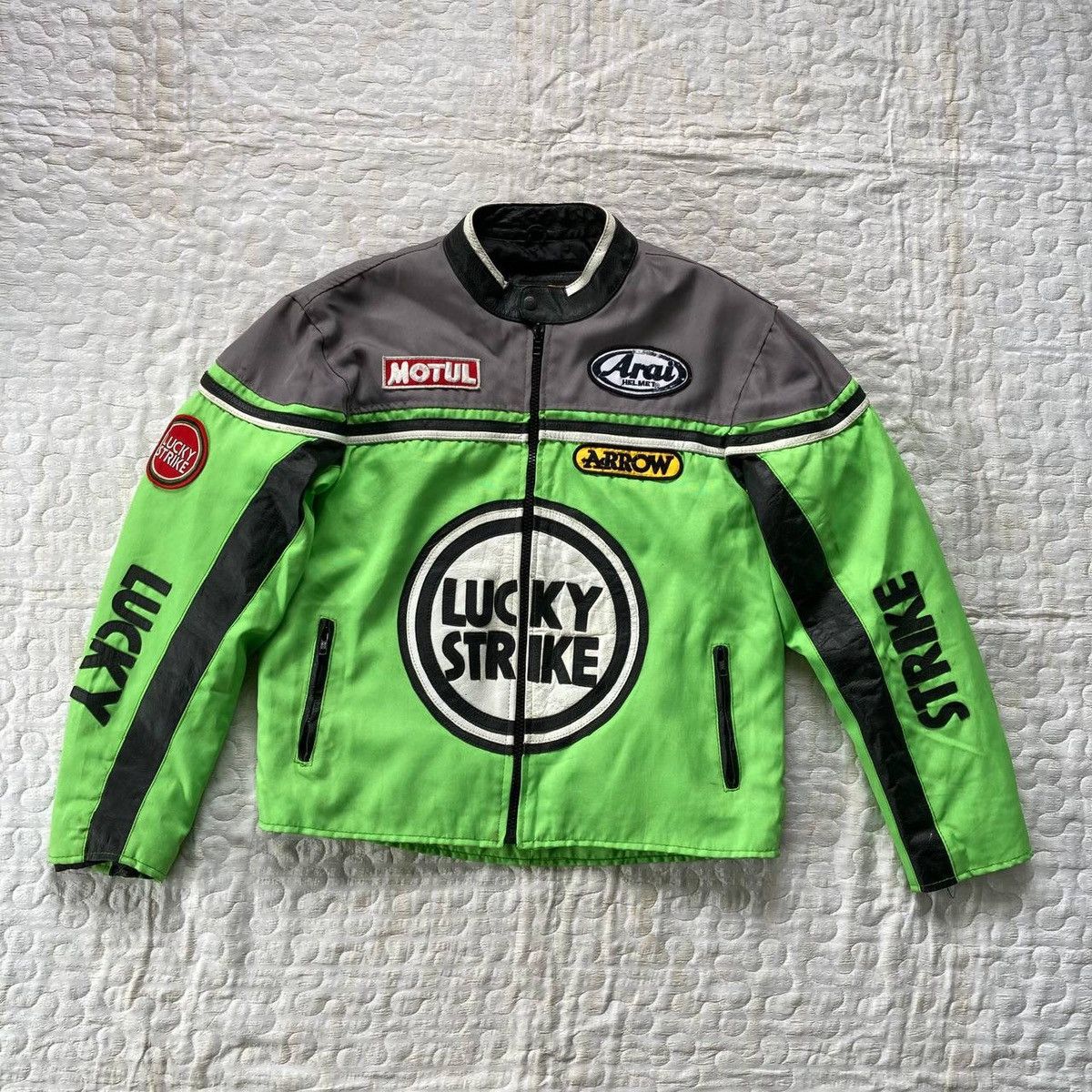 Leather Jacket Vintage LUCKY STRIKE Men’s Racing Jacket By Real Leather ...