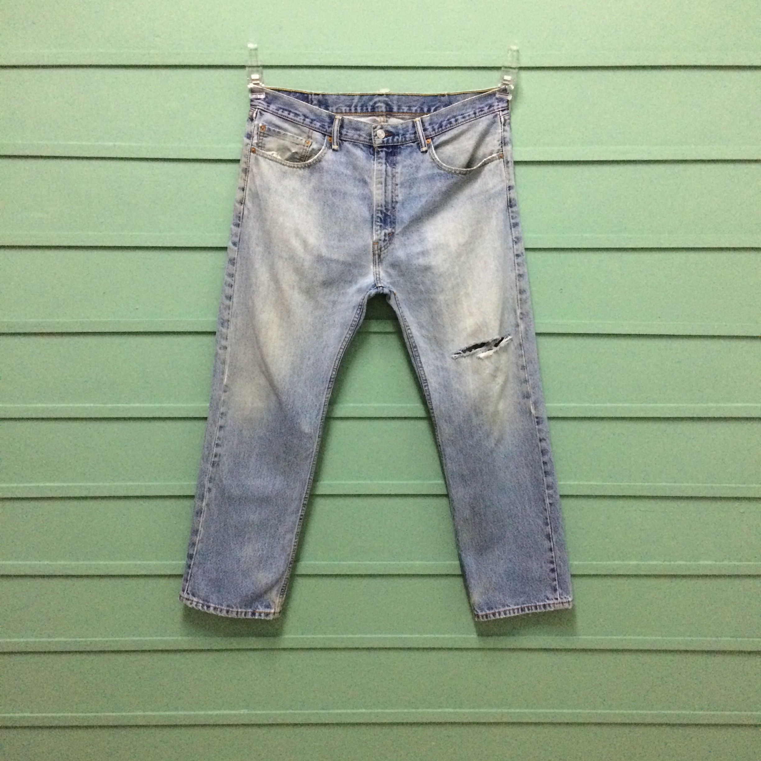 Levi's × Vintage Vintage Distressed Levis 505 Ripped Jeans #B-196 Size US 38 / EU 54 - 5 Thumbnail
