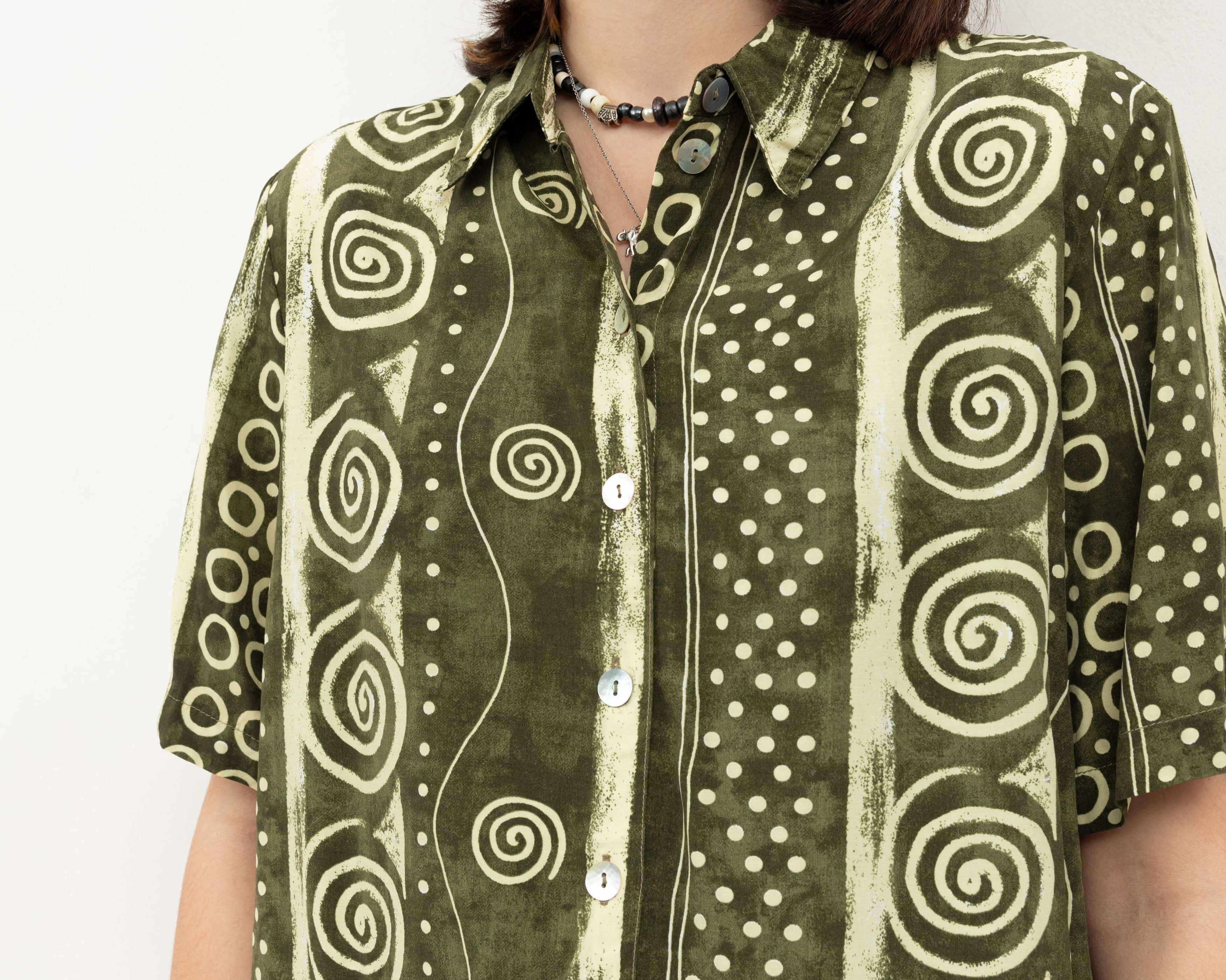 Other × Vintage 80's UK 18 Button Up US 14 Shirt Short Sleeved Blouse Top Size L / US 10 / IT 46 - 4 Thumbnail
