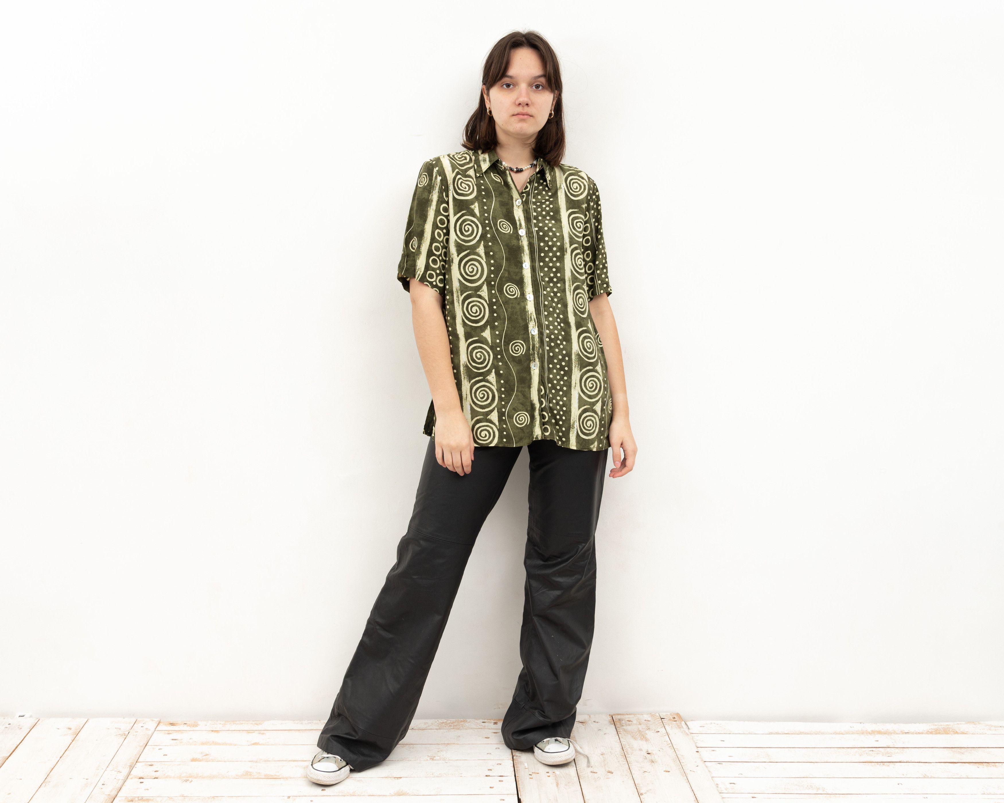 Other × Vintage 80's UK 18 Button Up US 14 Shirt Short Sleeved Blouse Top Size L / US 10 / IT 46 - 3 Thumbnail