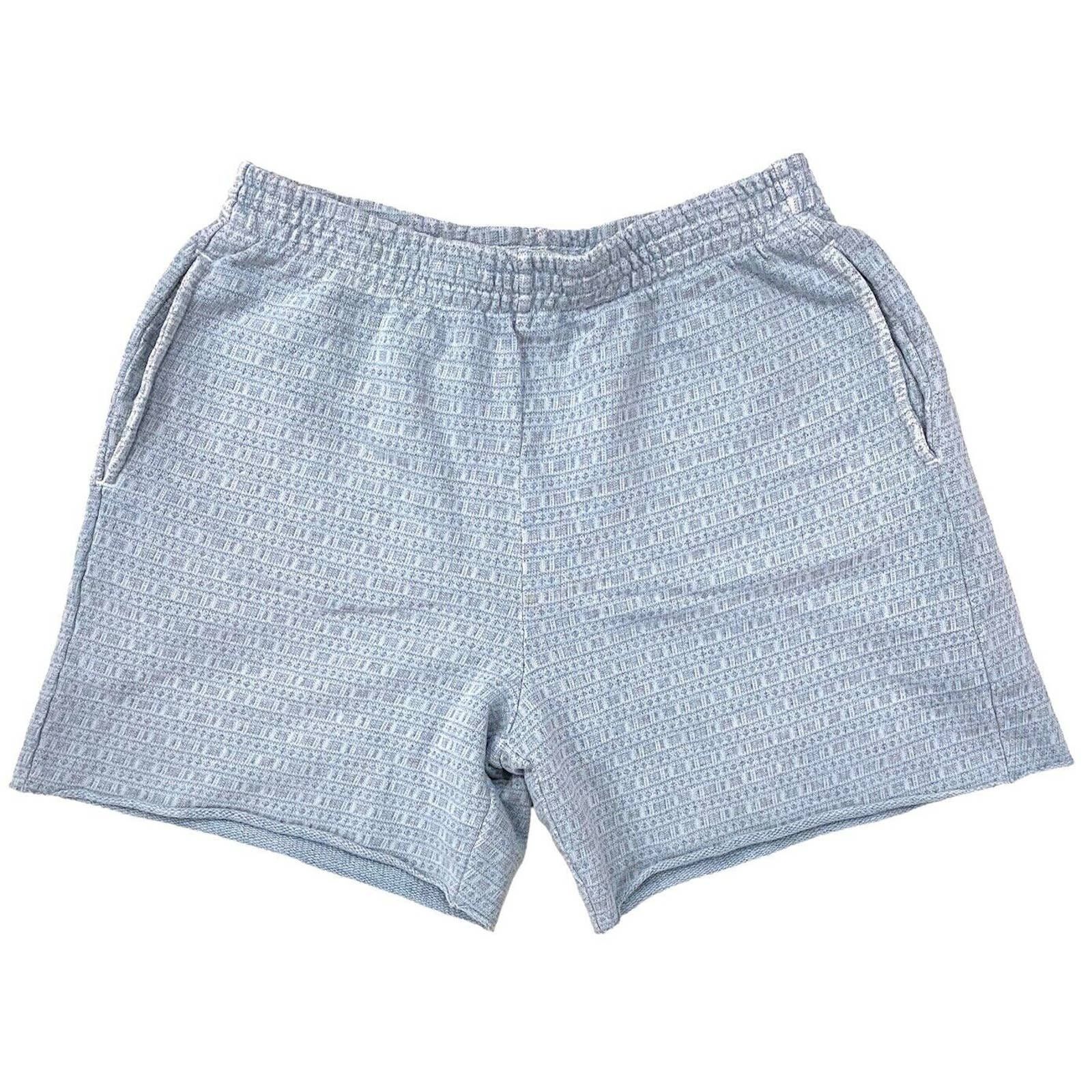 John Elliott Mens Serpentine Jacquad Sweat Shorts in Shallow