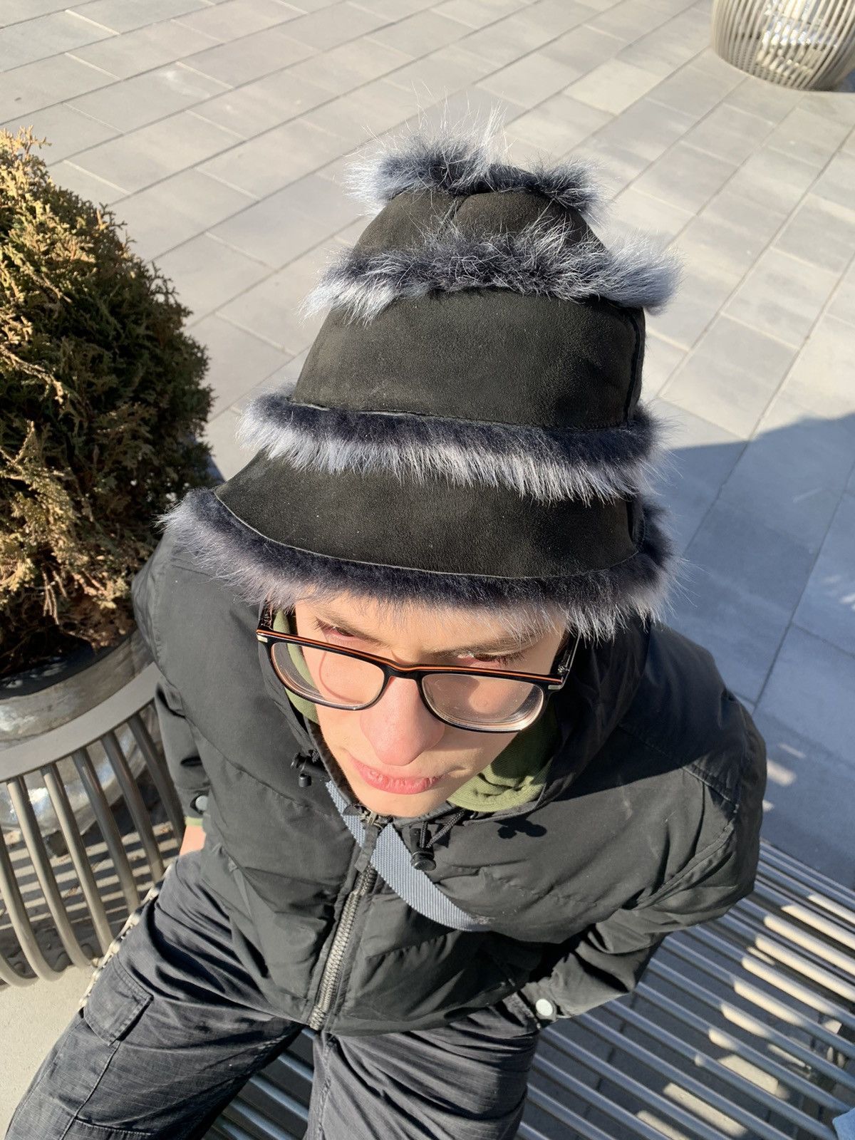Japanese Brand × Karl Donoghue Karl Donoghue 2in1 Fur Lambskin Bucket Hat Y2K Japanes Style Size ONE SIZE - 6 Thumbnail