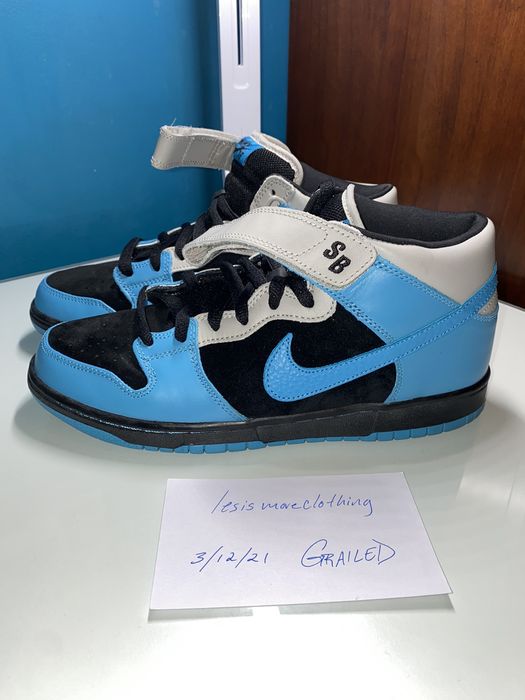 Nike Dunk Mid Pro SB Black | Aqua Fuel Blue | Grailed