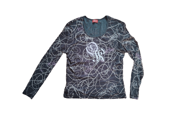 Other y2k mesh longsleeve abstract Taifun Sz L Size L / US 10 / IT 46 - 1 Thumbnail