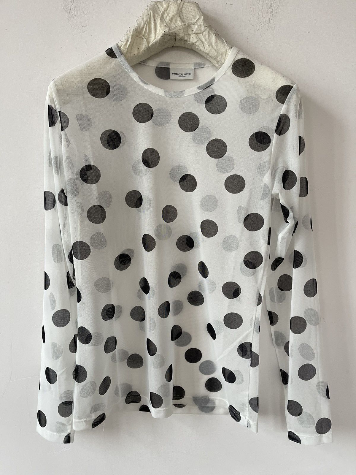 Dries Van Noten Polka-Dot Crewneck Mesh T-Shirt Size M / US 6-8 / IT 42-44 - 1 Thumbnail
