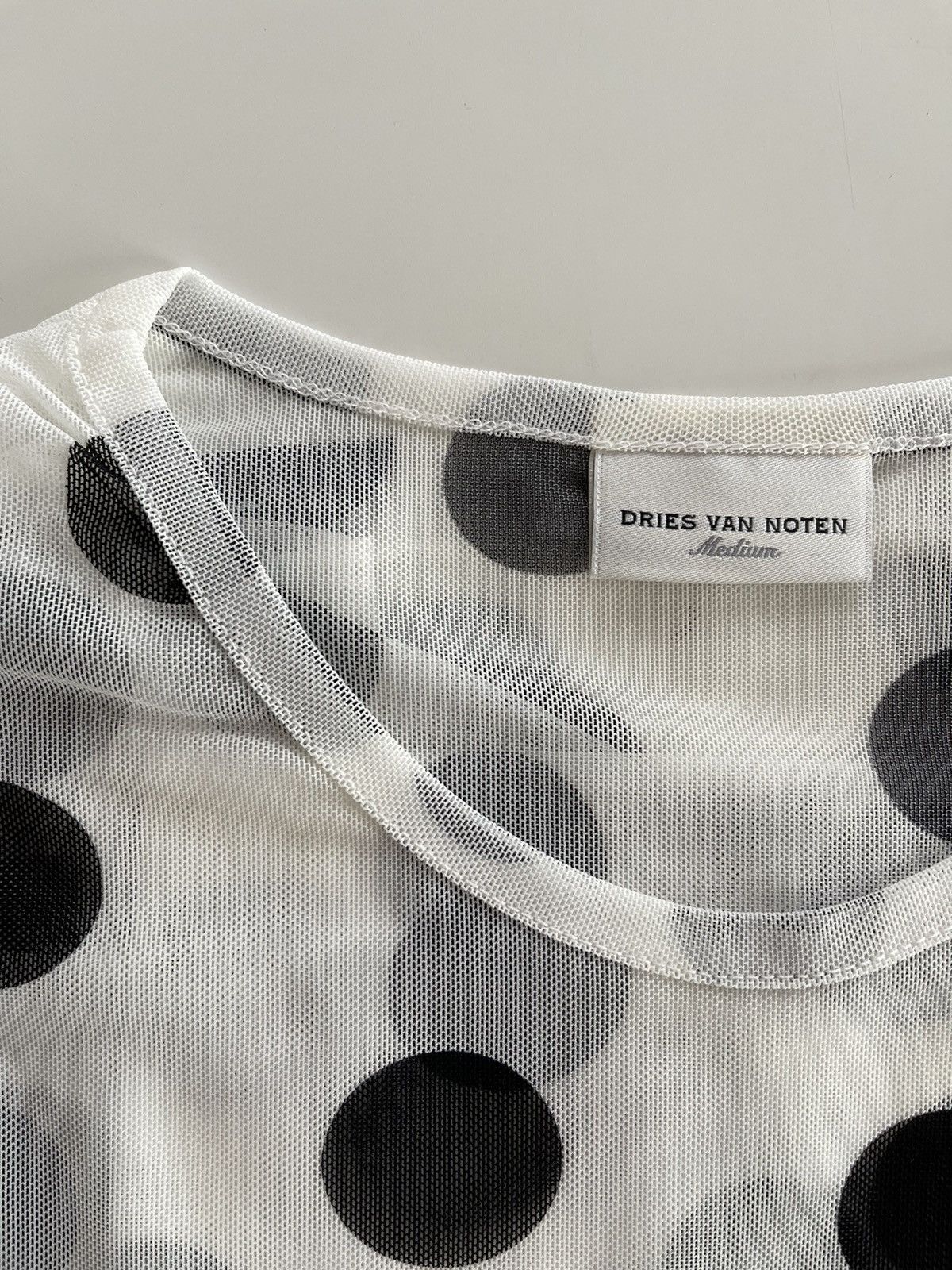 Dries Van Noten Polka-Dot Crewneck Mesh T-Shirt Size M / US 6-8 / IT 42-44 - 4 Thumbnail