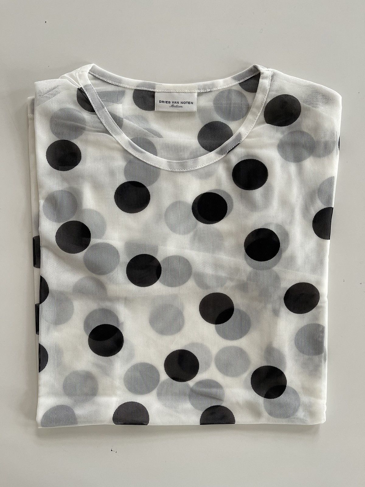 Dries Van Noten Polka-Dot Crewneck Mesh T-Shirt Size M / US 6-8 / IT 42-44 - 3 Thumbnail