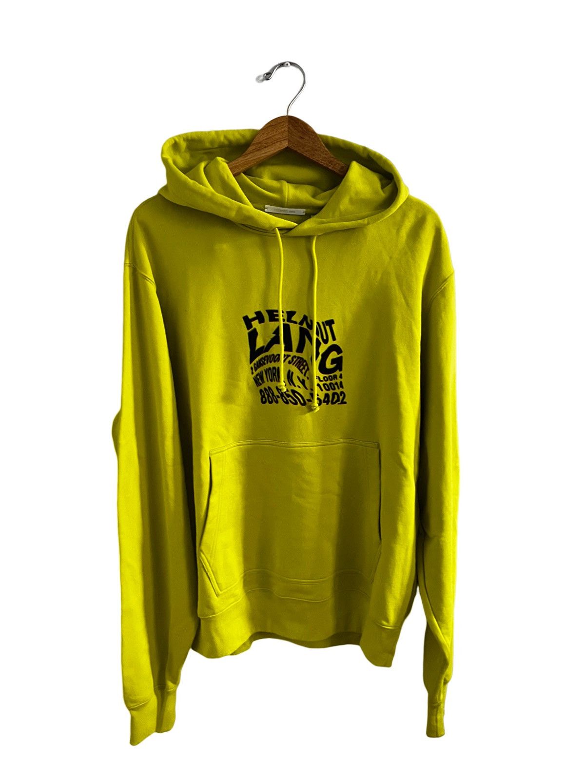 Helmut Lang Helmut Lang Green NYC NYO Graphic Print Unisex Hoodie Size M Size US M / EU 48-50 / 2 - 1 Thumbnail