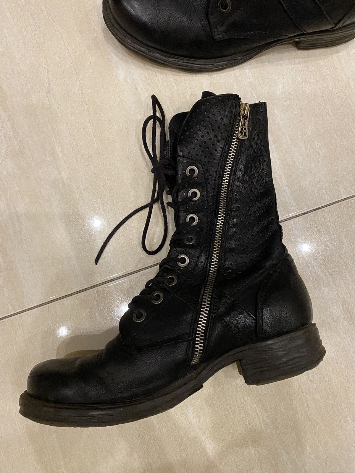 A.S.98 A.S.98 Airstep Leather Ankle Black Biker Boots Eur 37 Size US 6.5 / IT 36.5 - 2 Thumbnail