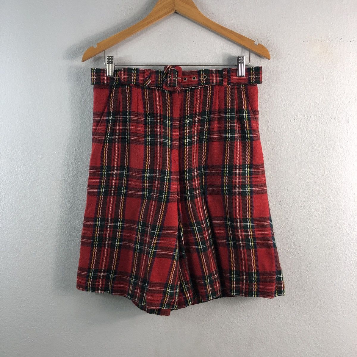Vintage Tartan Checkered Bondage Punk Style Short Pants