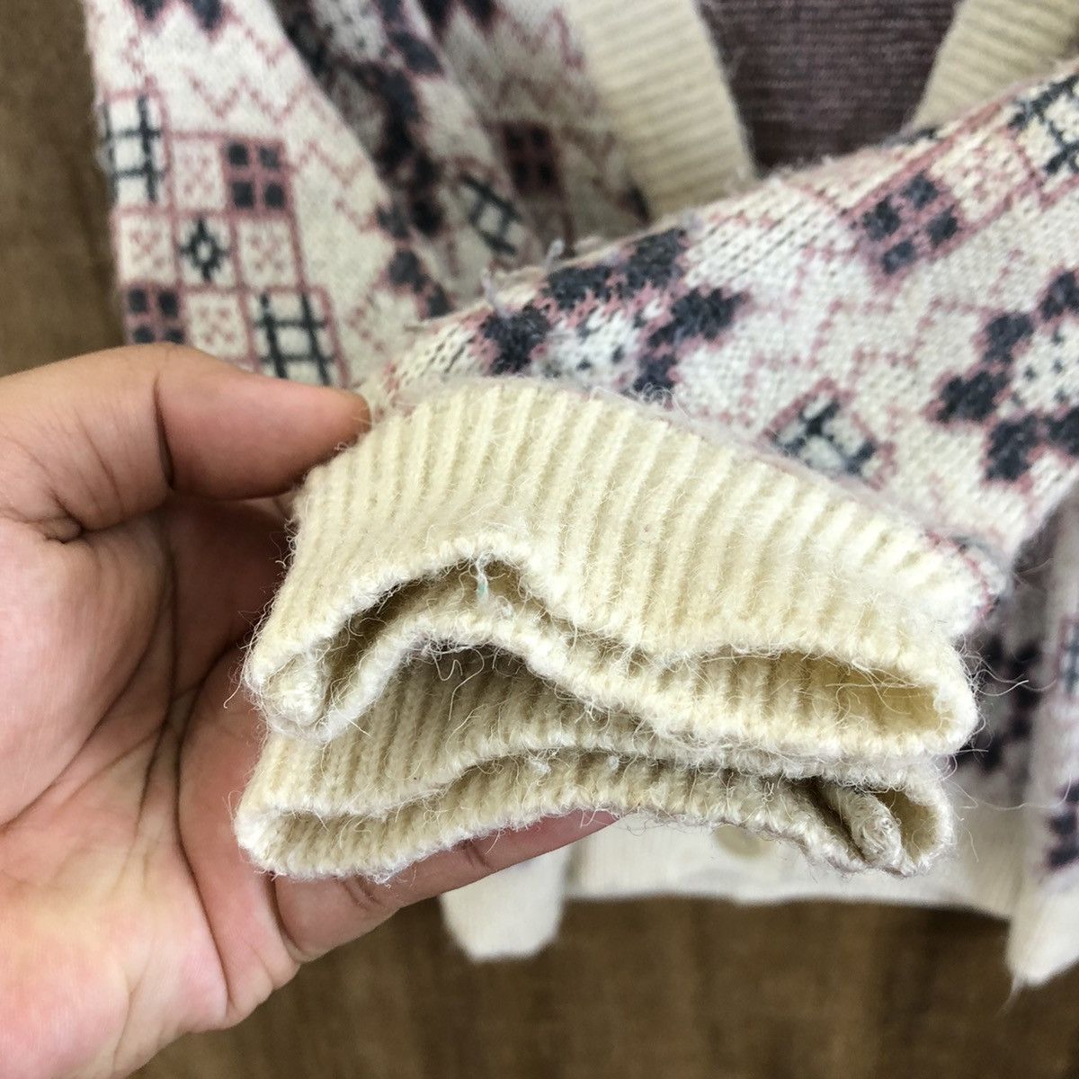 Aran Isles Knitwear × Japanese Brand Half Blood White Cardigan Knitwear #114 Size US L / EU 52-54 / 3 - 4 Thumbnail