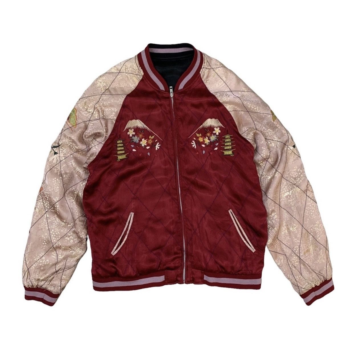 Japanese Brand 🔥VTG SUKAJAN SOUVENIR REVERSIBLE JAPAN CLASIC SCRIPT JACKET Size US S / EU 44-46 / 1 - 2 Thumbnail