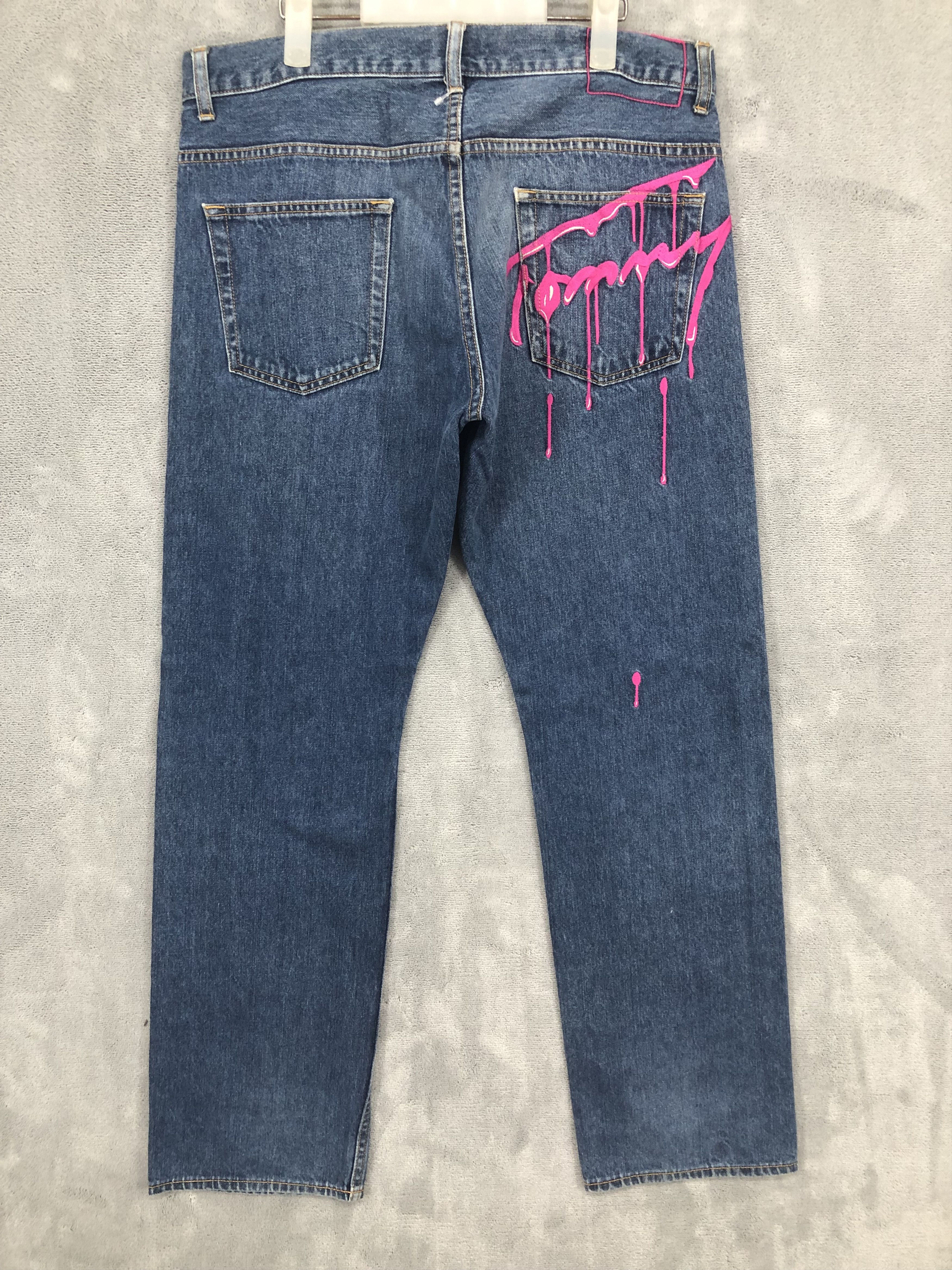 Tommy Hilfiger Blue Denim Spellout Jeans 34x31