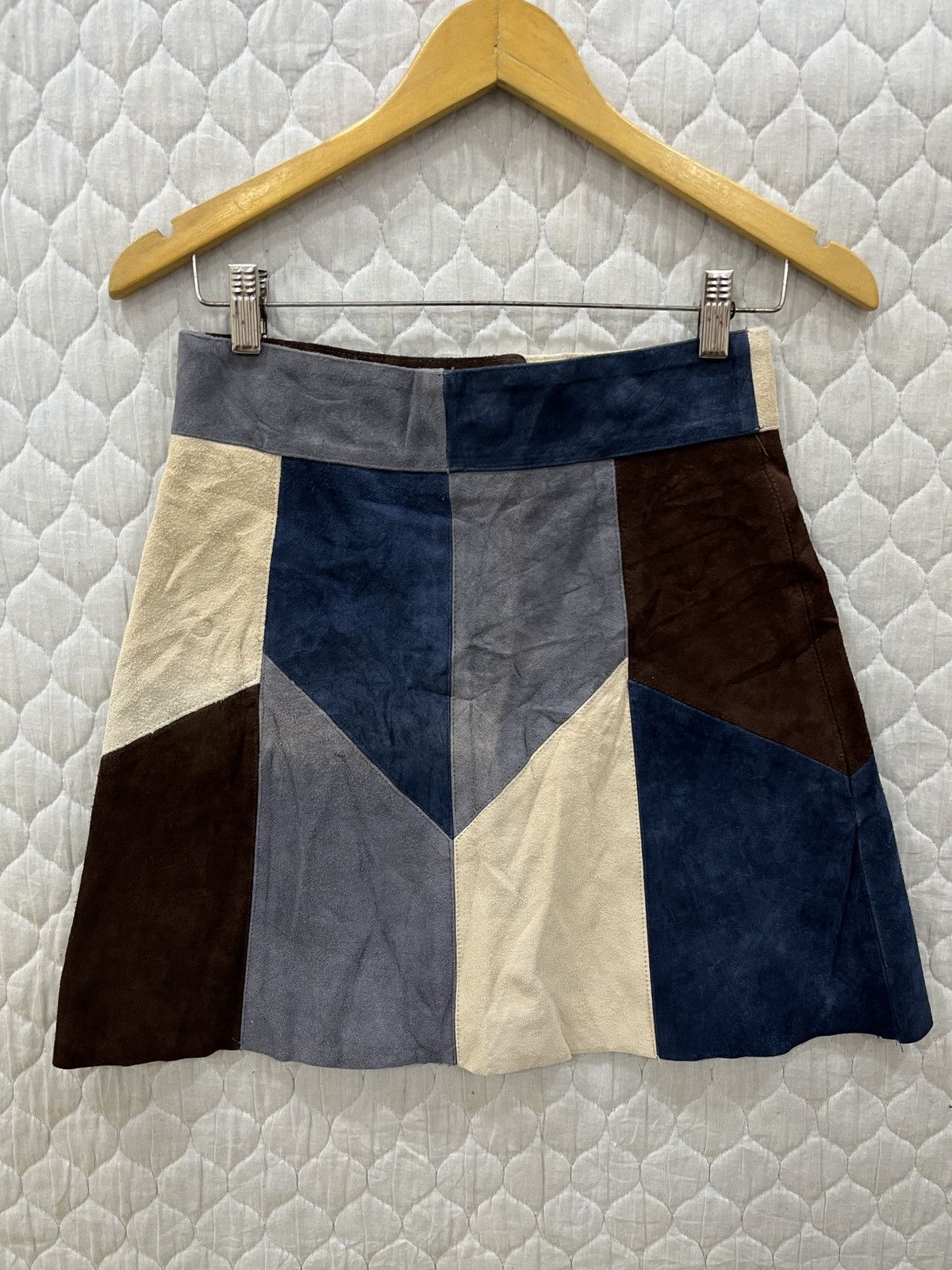 Genuine Leather × Hypebeast × Japanese Brand (Ppp). DHOLIC THE OPEN JAPANESE LEATHER PATCHWORK SKIRTS Size 27" / US 4 / IT 40 - 4 Thumbnail