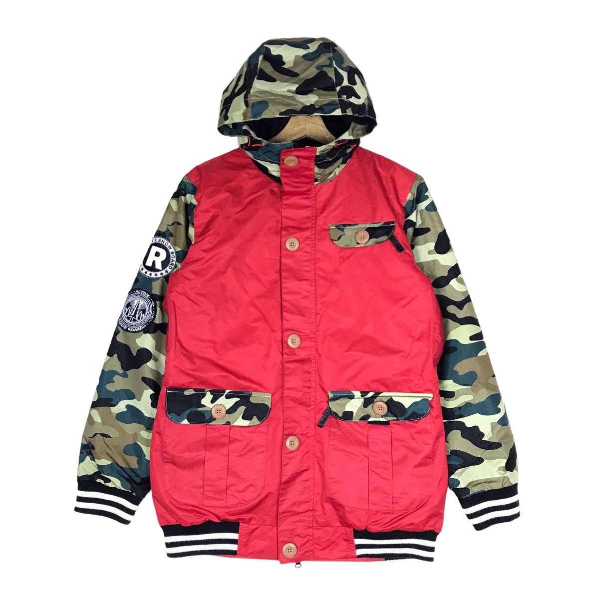 RE PRE Japan Active Snow Board Hoodie Camouflage Surfwear