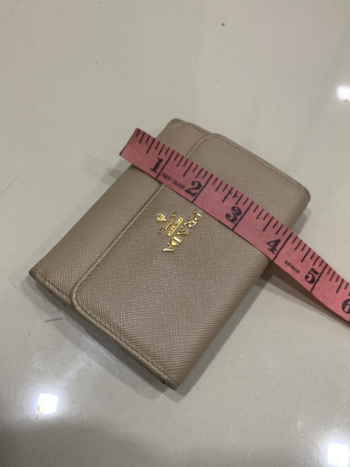 Prada PRADA FLAP WALLET SAFFIANO LEATHER BEIGE Size ONE SIZE - 9 Thumbnail