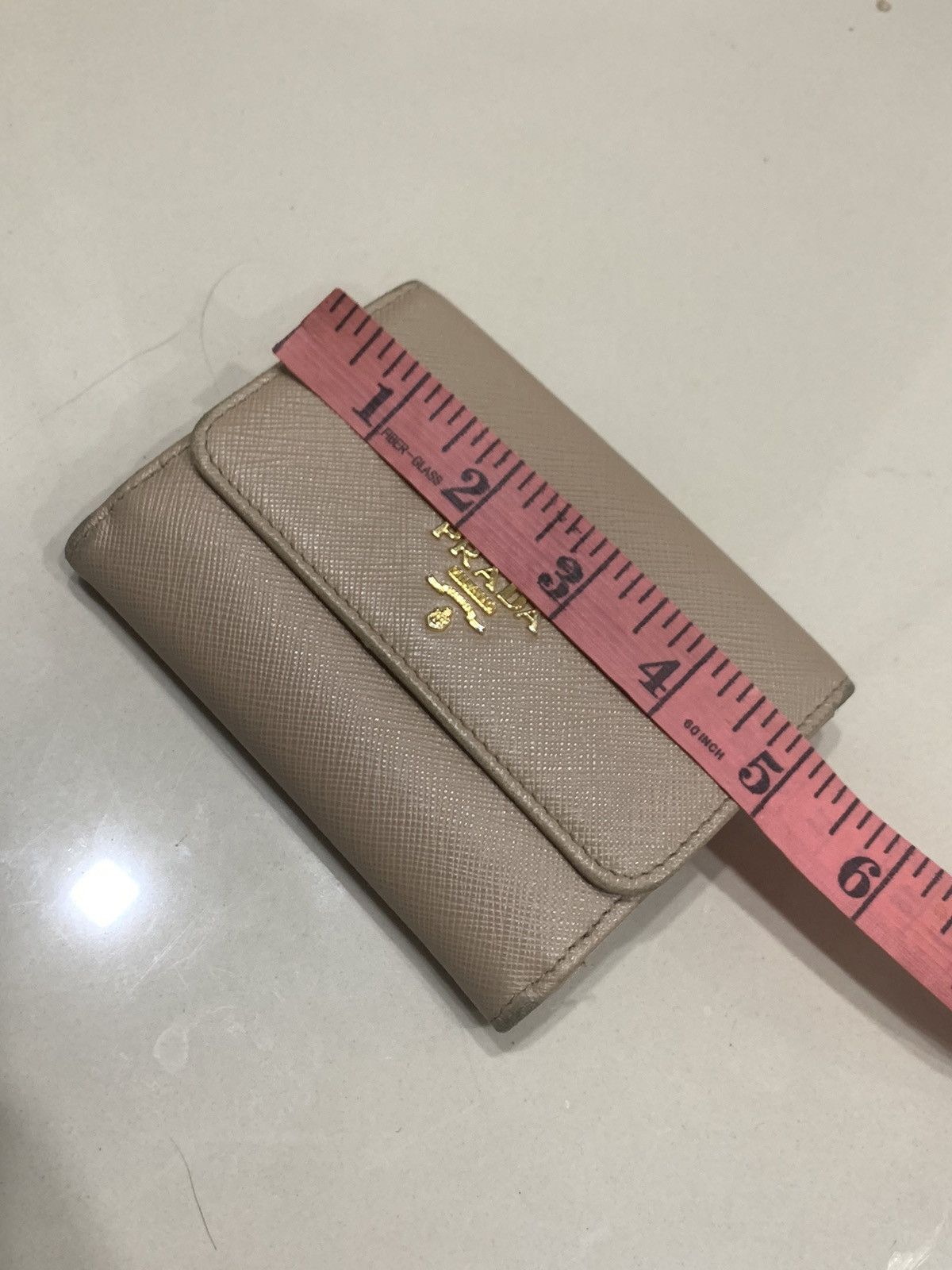 Prada PRADA FLAP WALLET SAFFIANO LEATHER BEIGE Size ONE SIZE - 8 Thumbnail