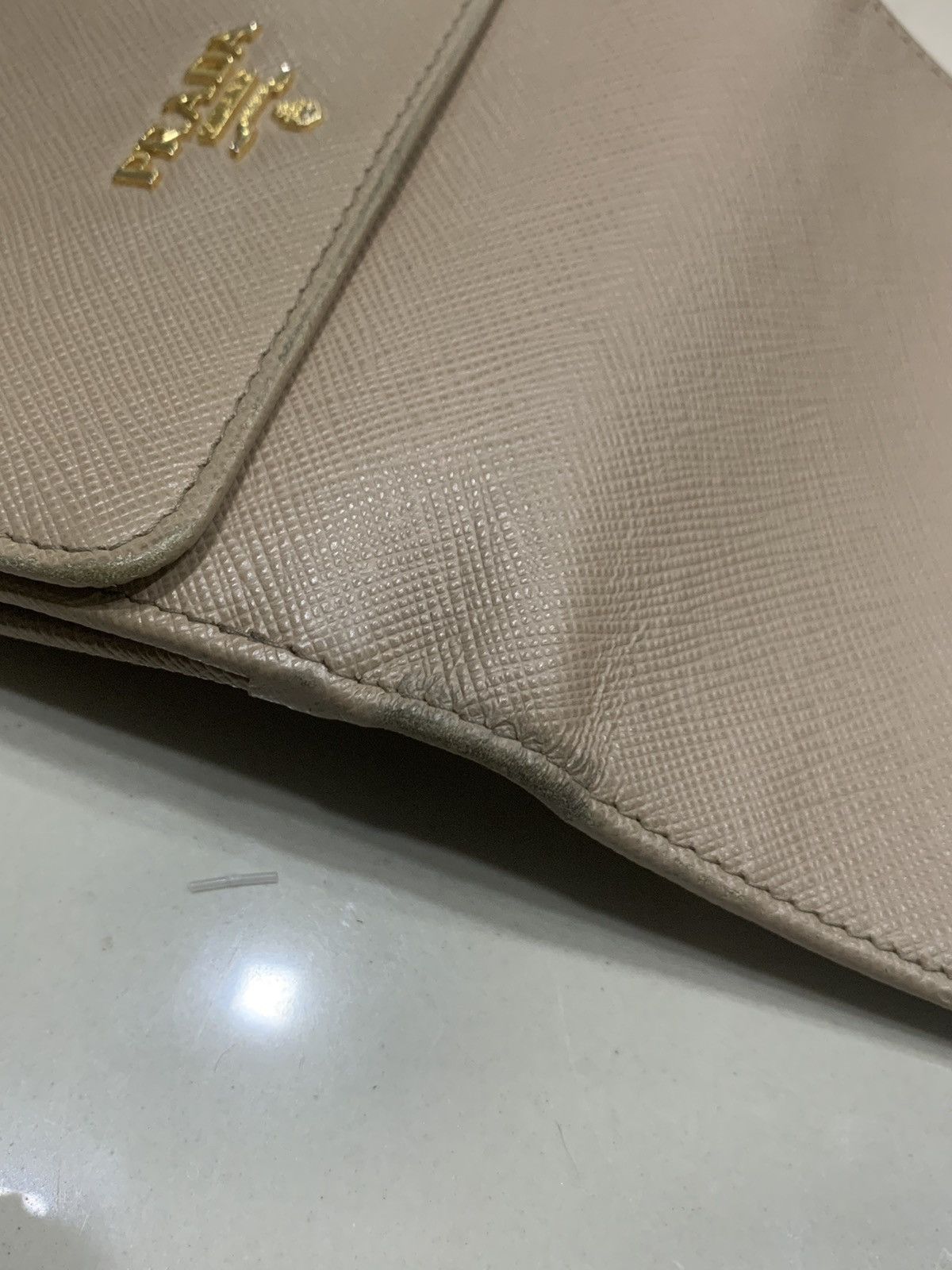 Prada PRADA FLAP WALLET SAFFIANO LEATHER BEIGE Size ONE SIZE - 10 Thumbnail