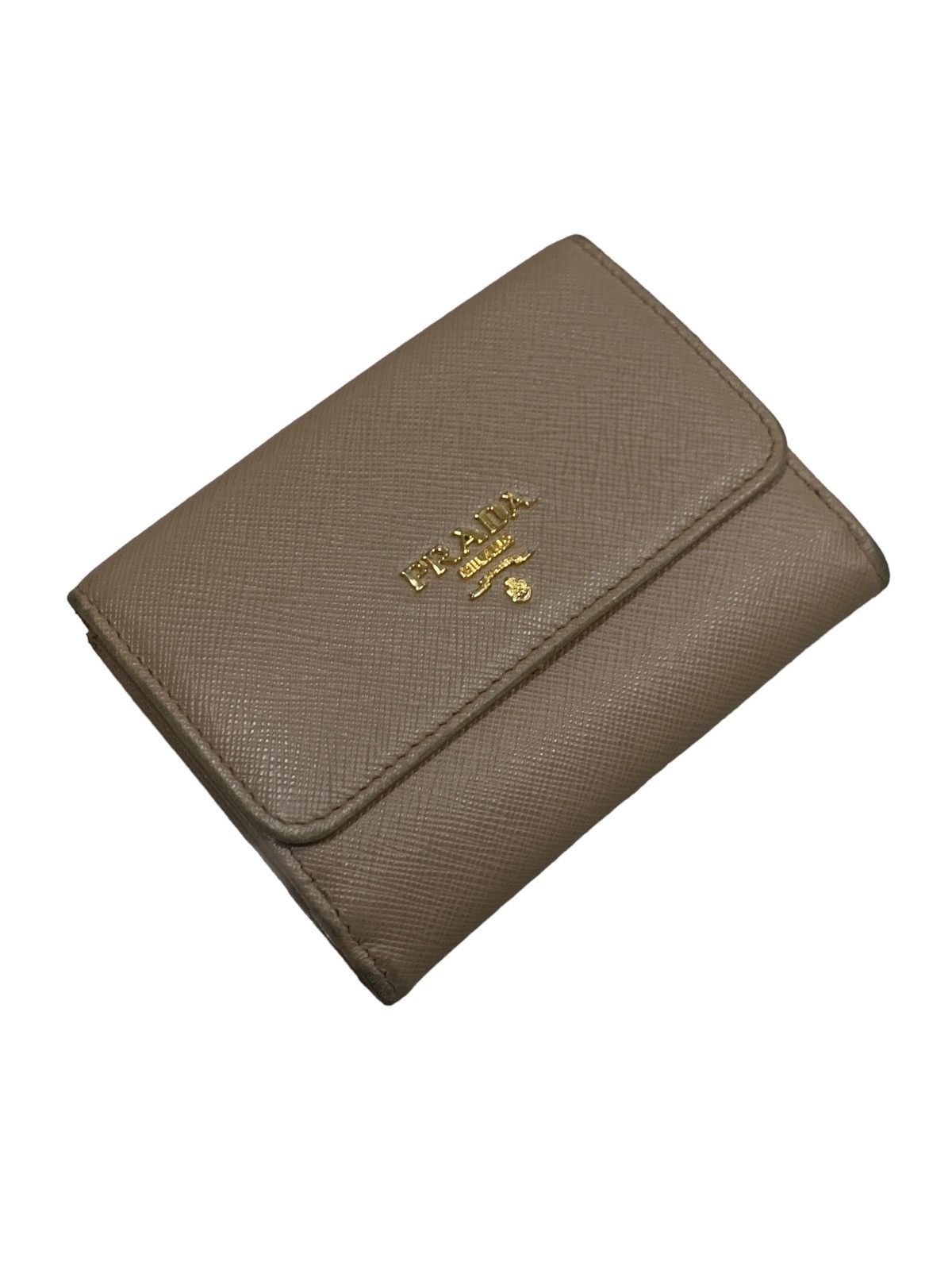 PRADA FLAP WALLET SAFFIANO LEATHER BEIGE