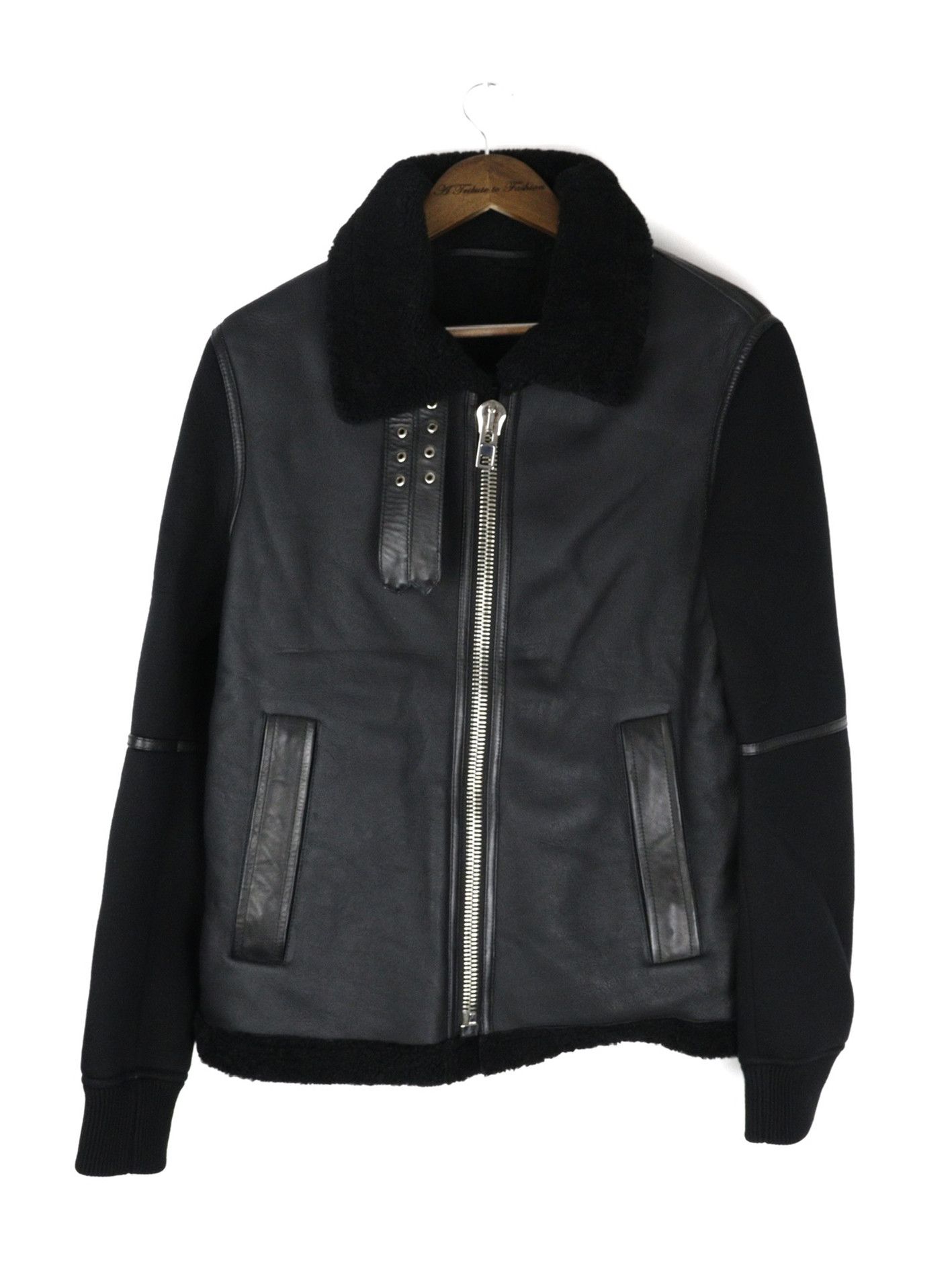 image of Givenchy Shearling Aviator Jacket in Black, Men's (Size Medium)