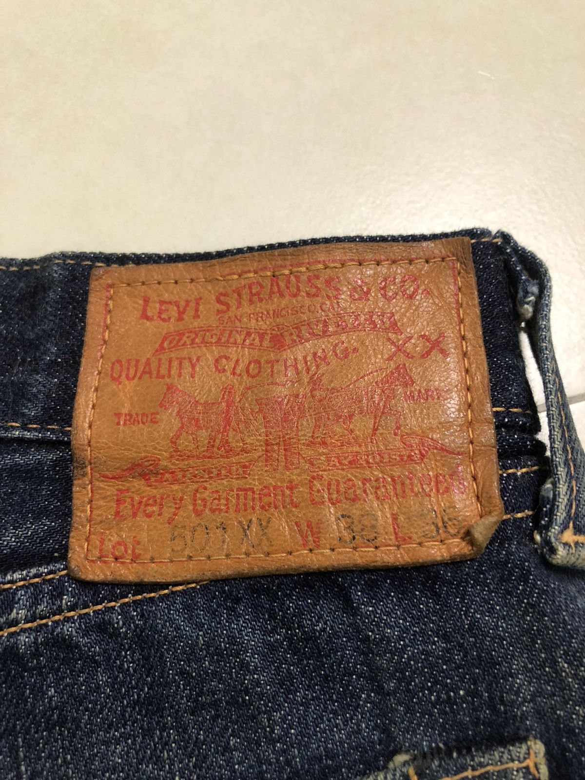 Levi's Vintage LVC Levi’s 501XX Big E Selvedge buckle back Size US 36 / EU 52 - 10 Thumbnail
