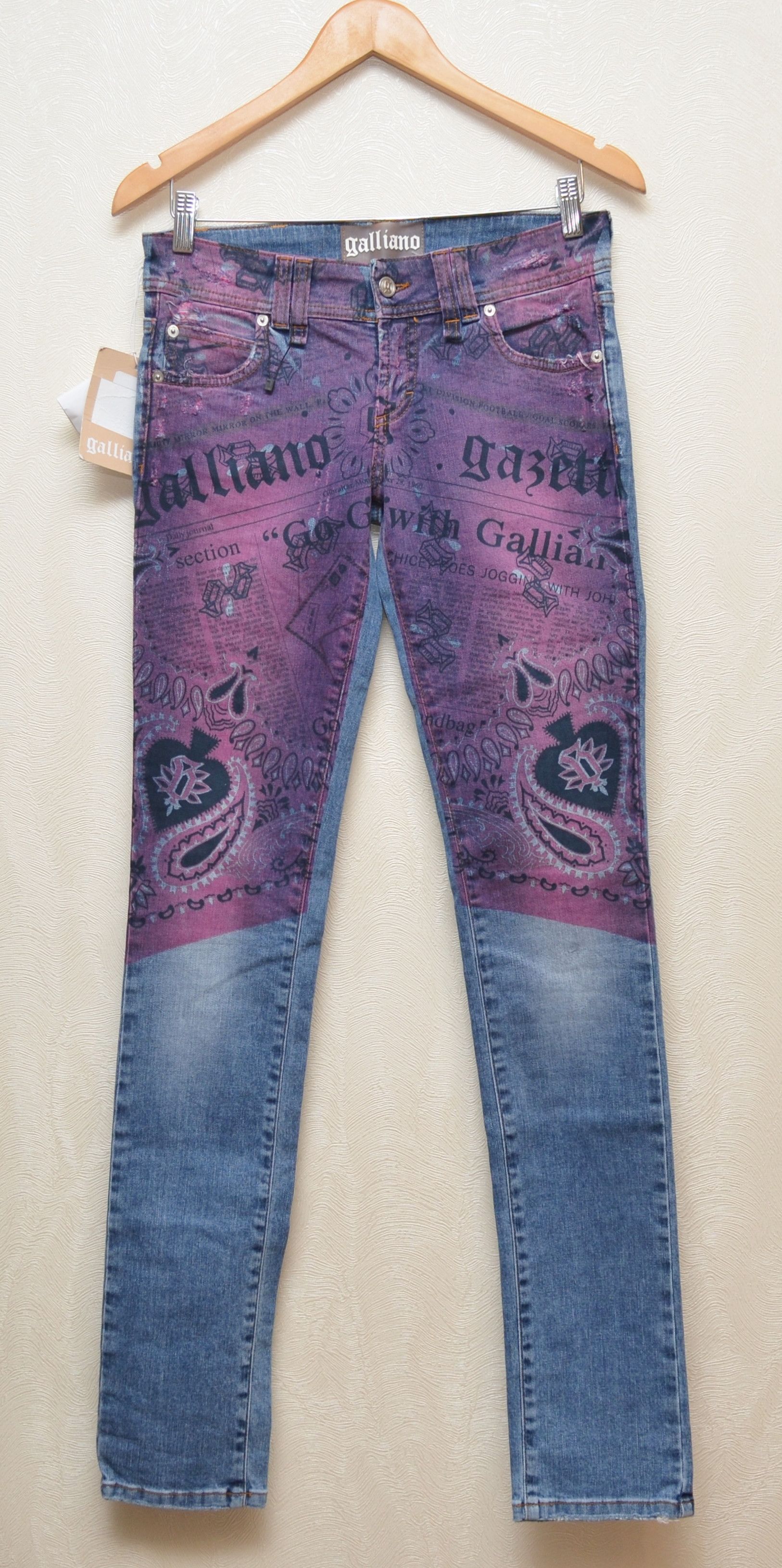 John Galliano Blue Wash Cotton Blend Slim Fit Jeans main image 0