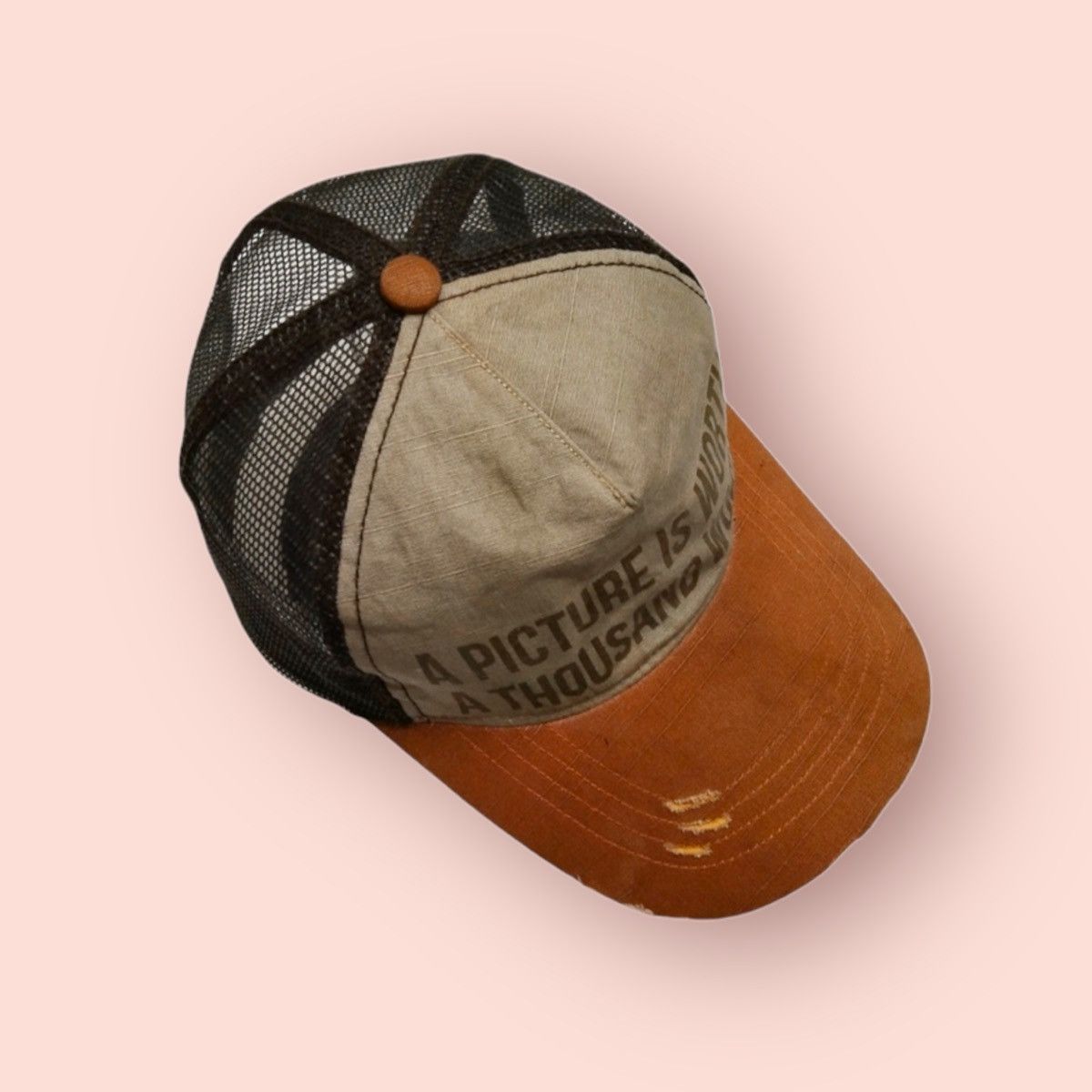 Japanese Brand 🔥DISTRESSED🔥 VINTAGE KAPITAL INSPIRED TRUCKER SNAPBACK Size ONE SIZE - 7 Thumbnail