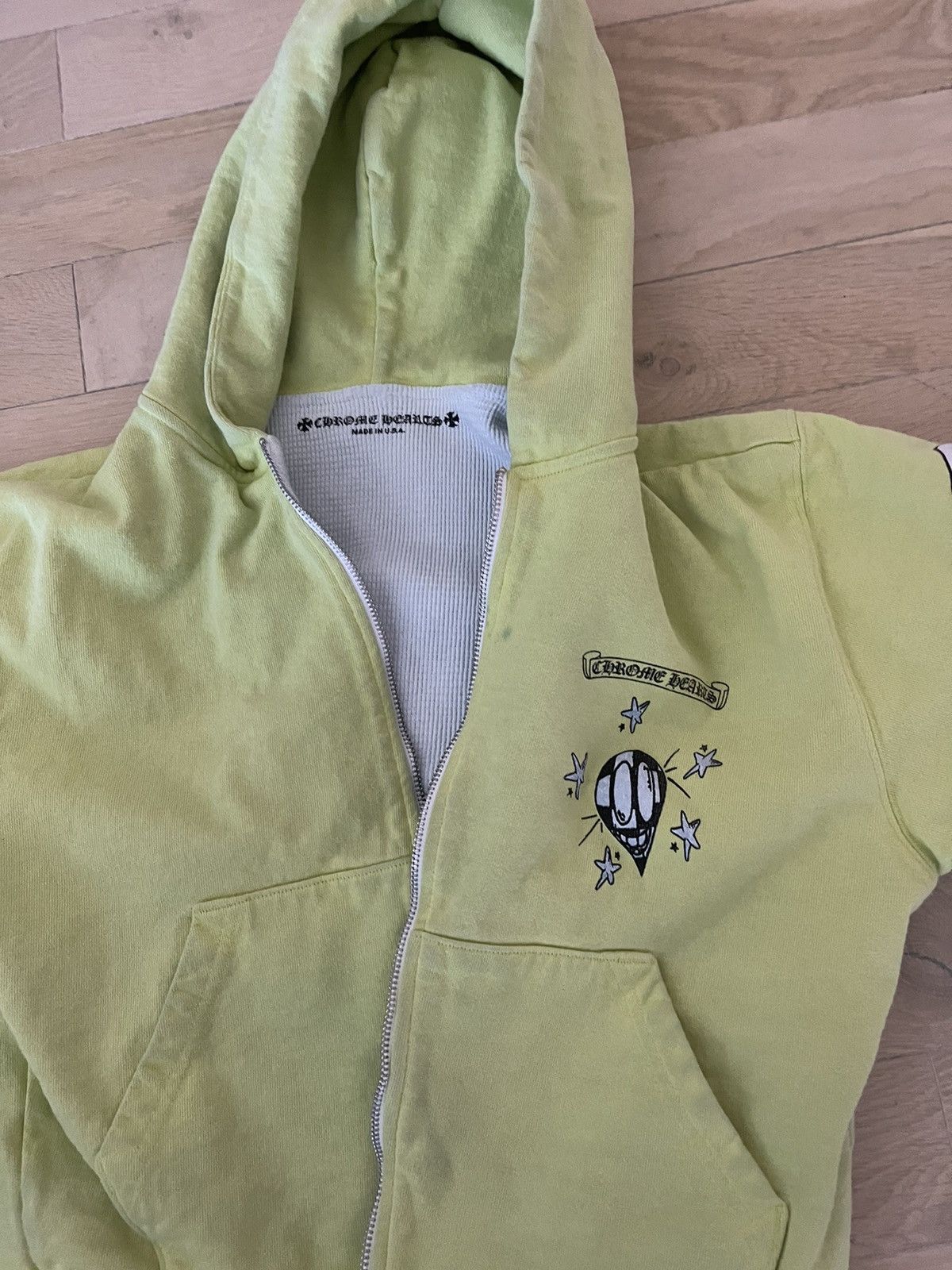 image of Chrome Hearts Matty Boy Green Zip Hoody W Thermal Lining, Women's (Size XS)