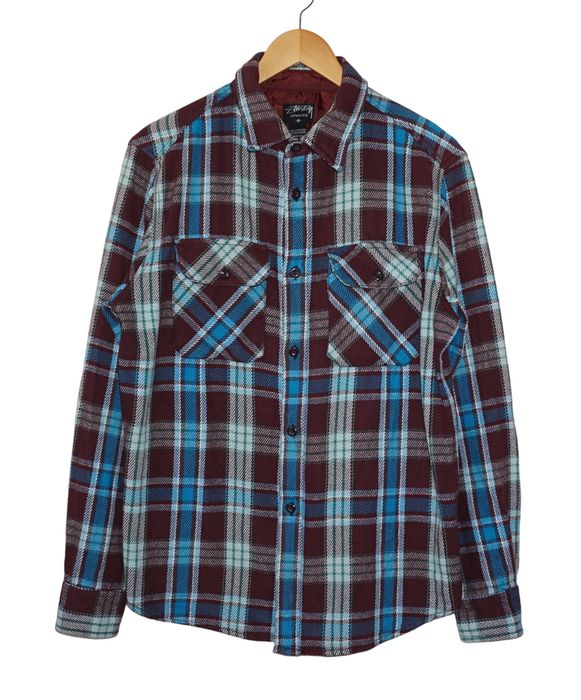 Vintage Stussy Vintage Checkered 90s heavy flannel shirt | Grailed