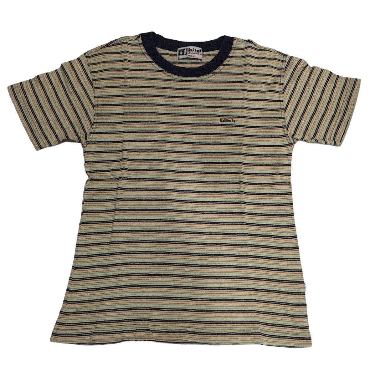 Vtg Bitch Striped Tee