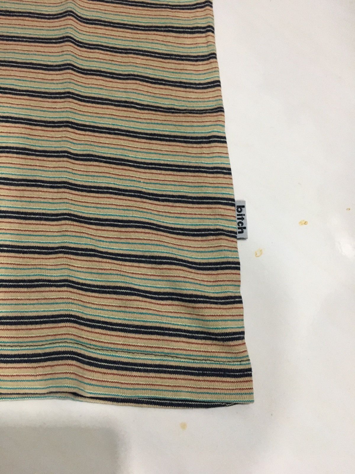 Japanese Brand × Vintage Vtg Bitch Striped Tee Size US S / EU 44-46 / 1 - 5 Thumbnail