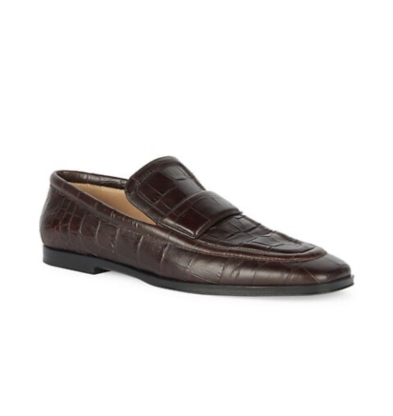 Bottega Veneta Bottega Veneta - Croc Effect Leather Loafer in brown ...