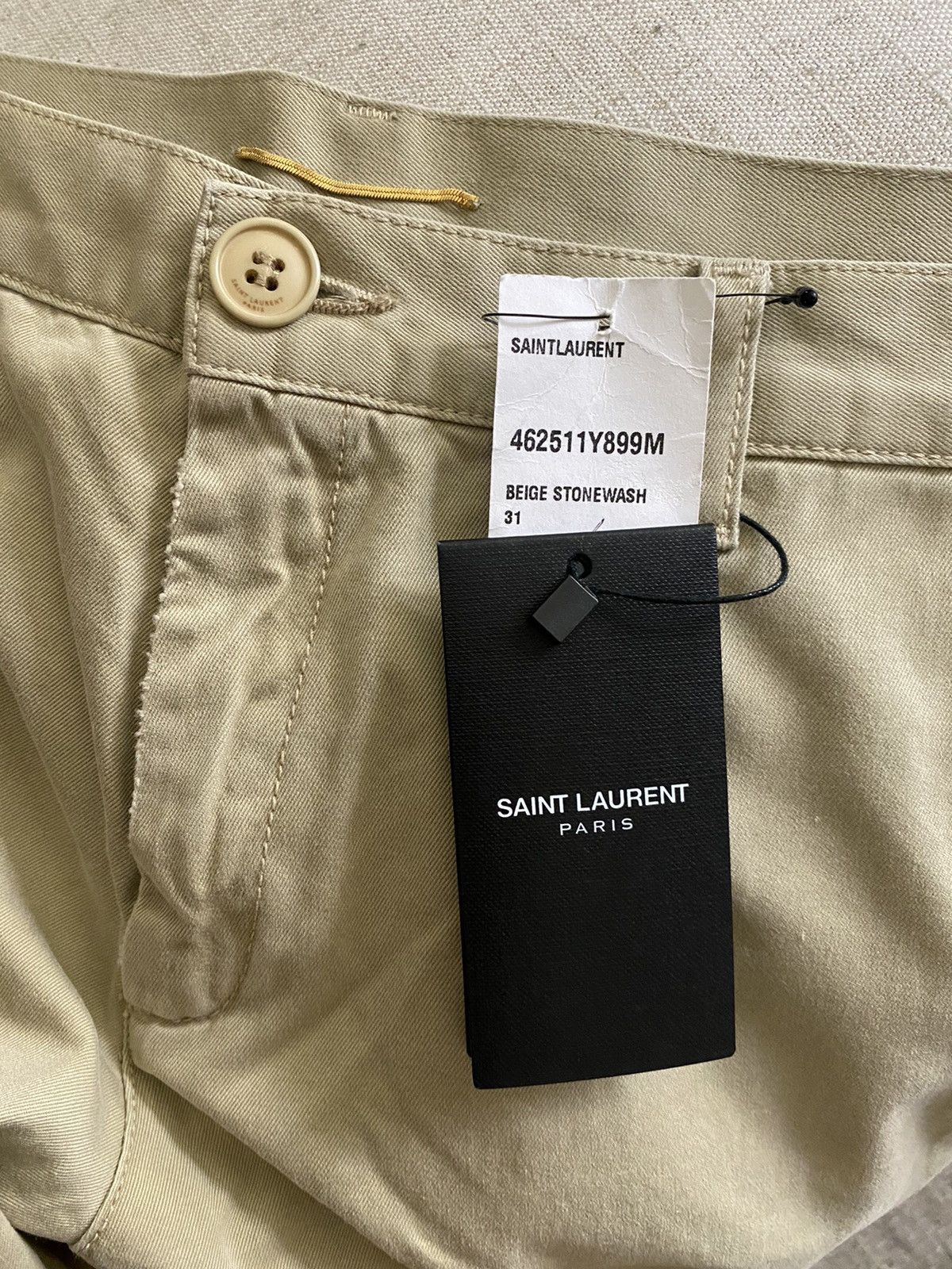 Saint Laurent Paris Saint Laurent Hedi era YSL beige stonewash pants chinos Size US 31 - 9 Thumbnail
