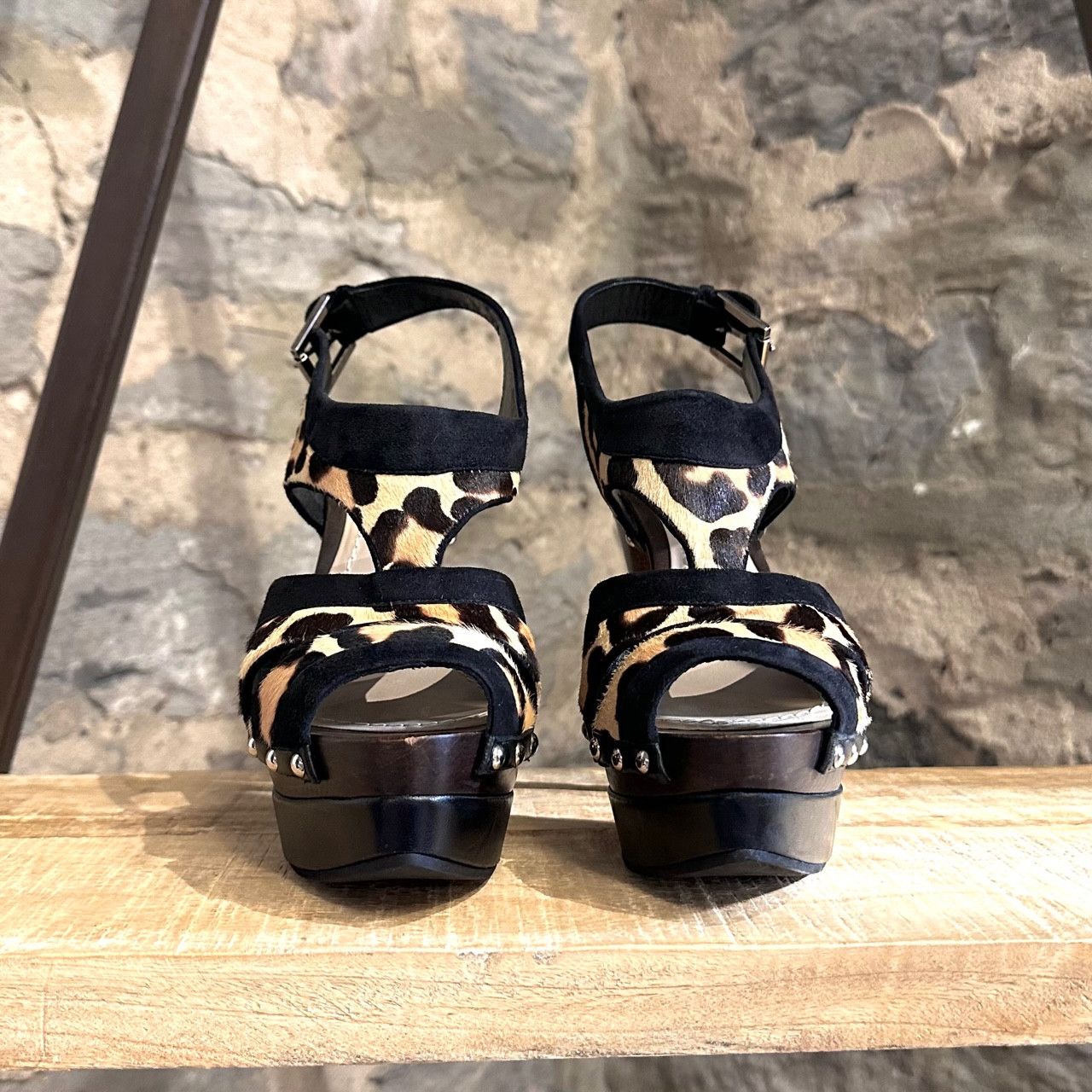 Dior Christian Dior Wood Clog Heel Sandals Leopard Print Size US 8 / IT 38 - 3 Thumbnail