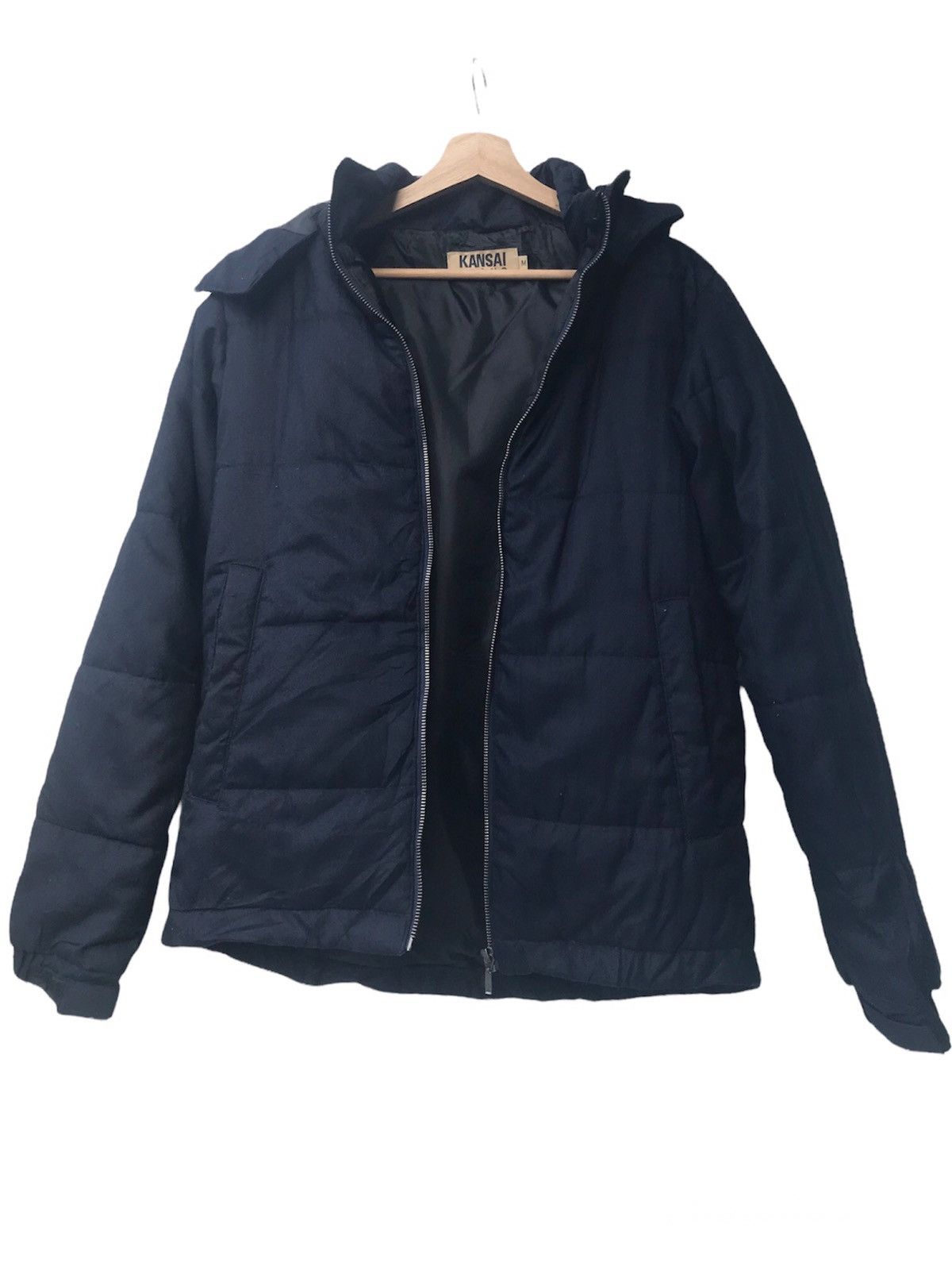 Japanese Brand × Kansai Yamamoto Kansai Jeans Removable Hood Lightweight Padded Jacket Size US M / EU 48-50 / 2 - 2 Thumbnail