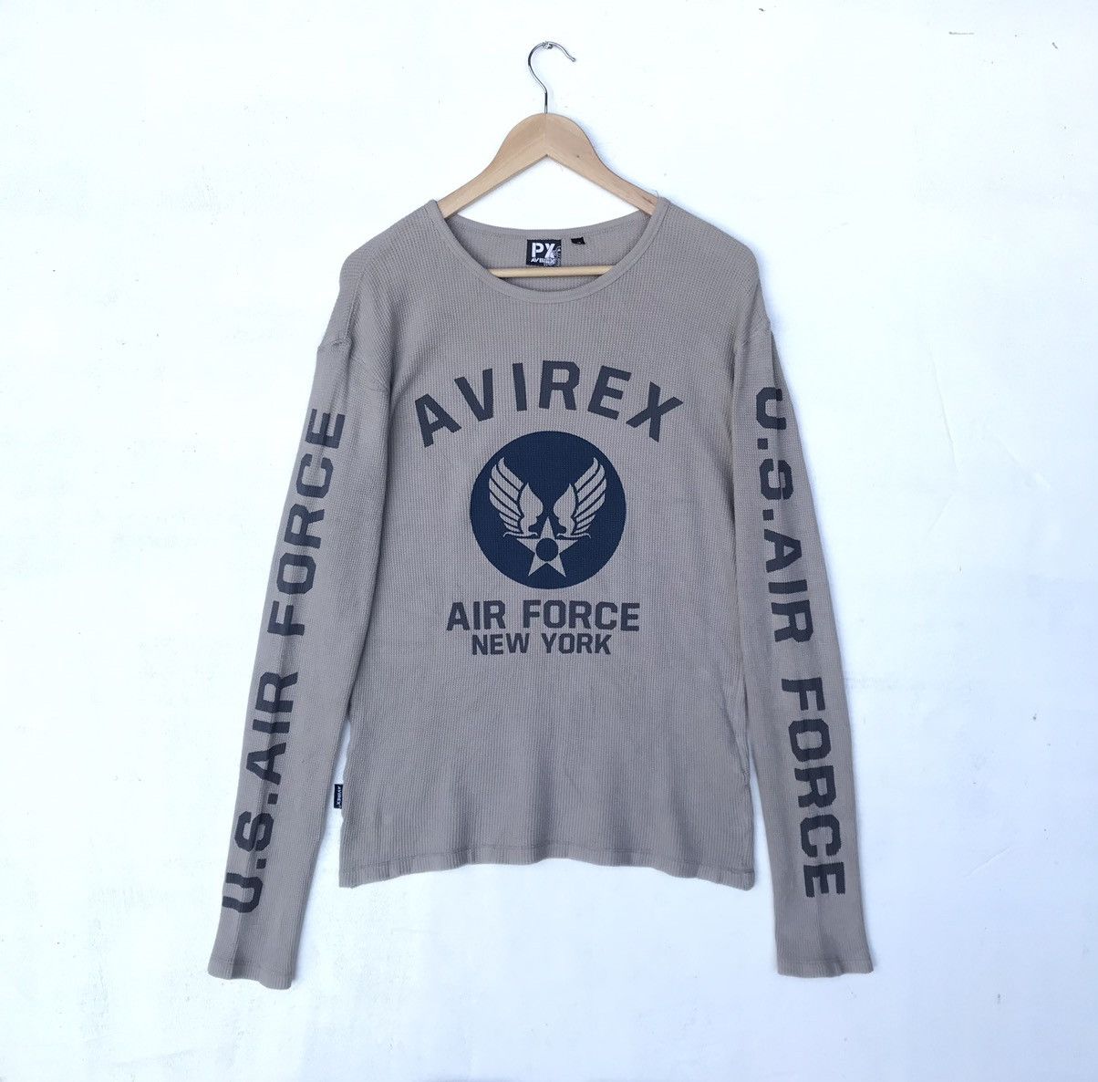 Avirex × Buzz Rickson's Avirex PX airforce newyork logo stretchable longsleeve Size US M / EU 48-50 / 2 - 1 Thumbnail