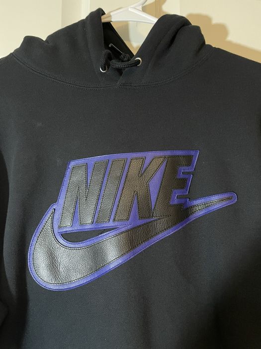 supreme nike leather applique hooded sweatshirt Size XL